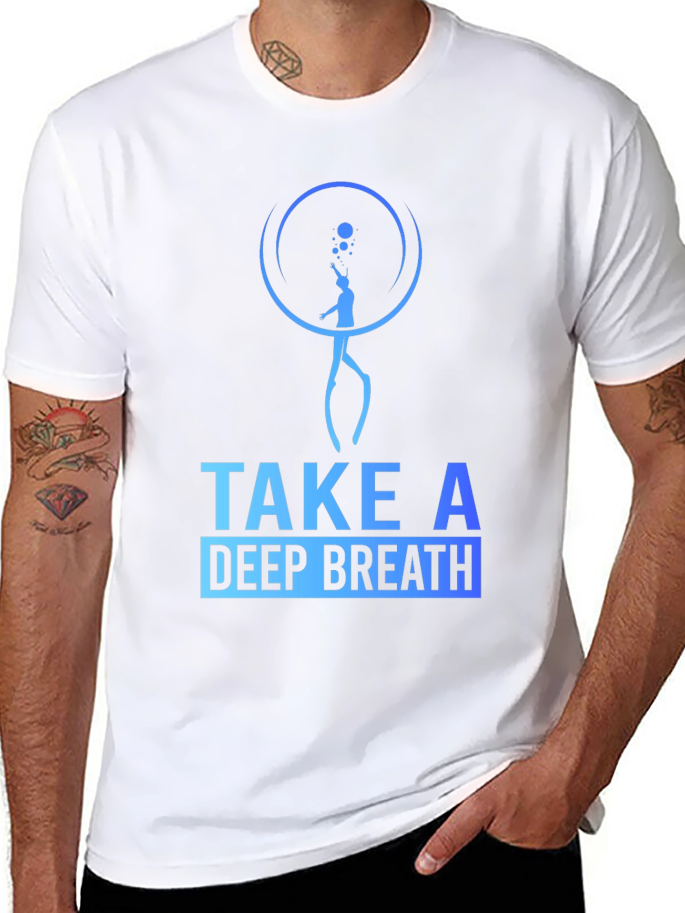 Take a Deep Breath Black Graphic Tee