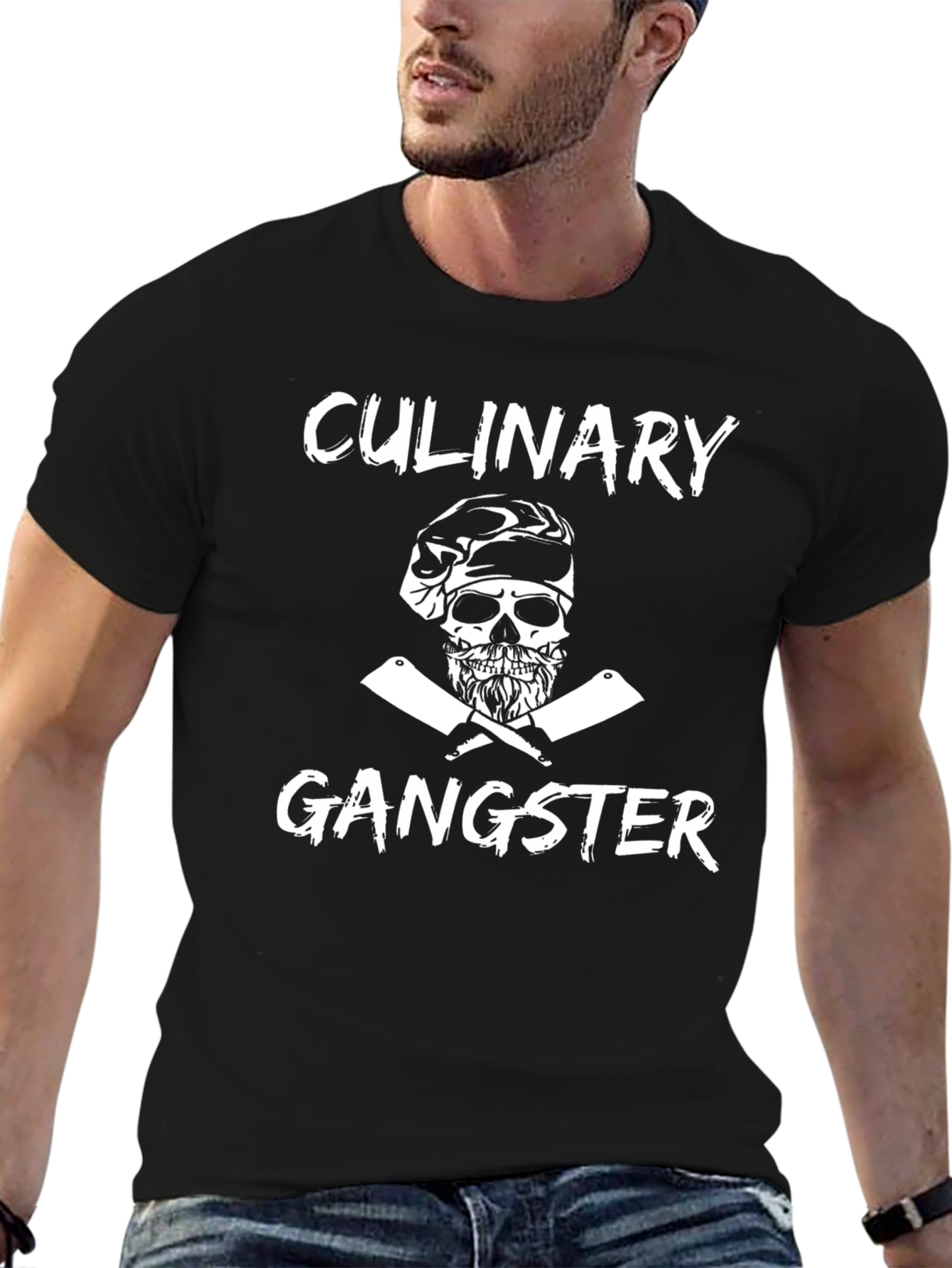 Culinary Gangster Graphic T-Shirt Black Cotton Tee