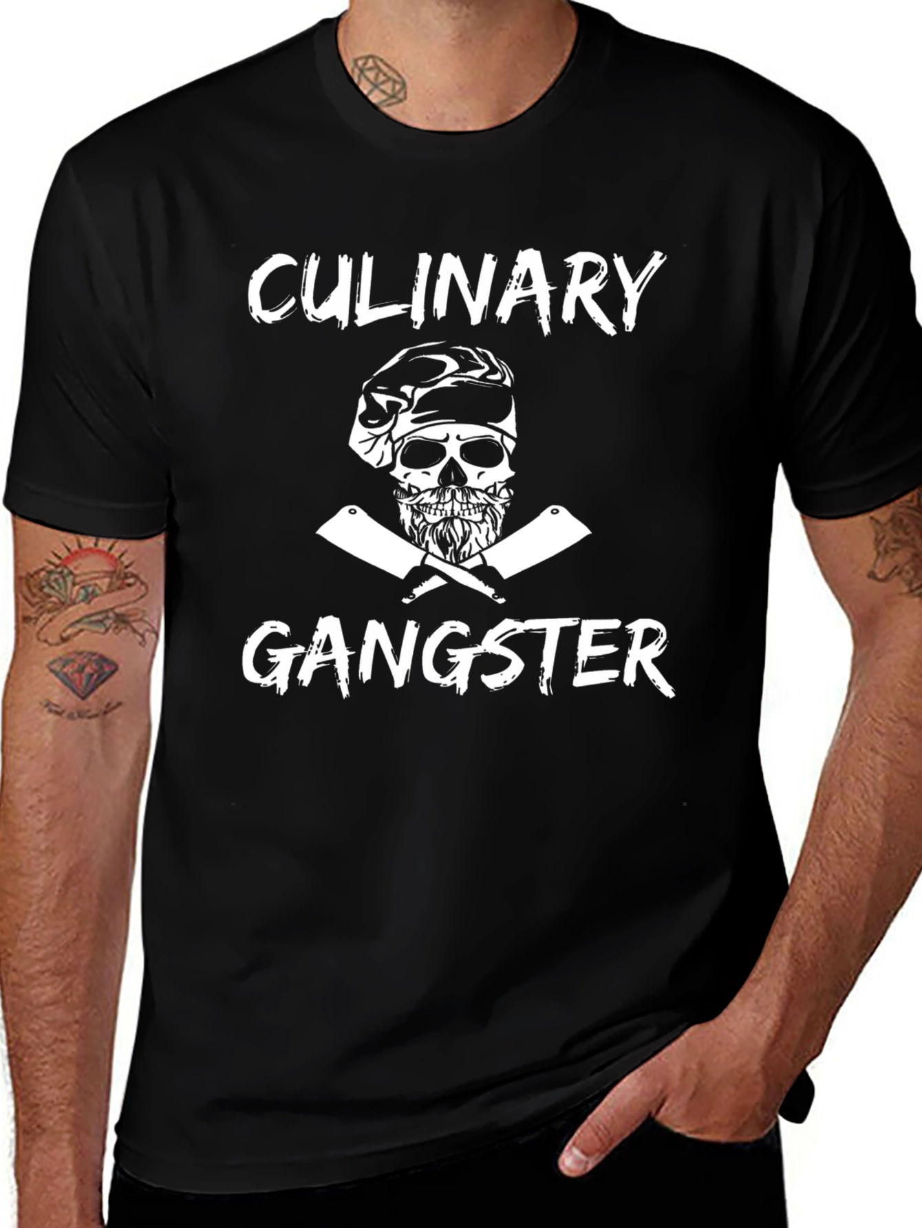 Culinary Gangster Graphic T-Shirt Black Cotton Tee