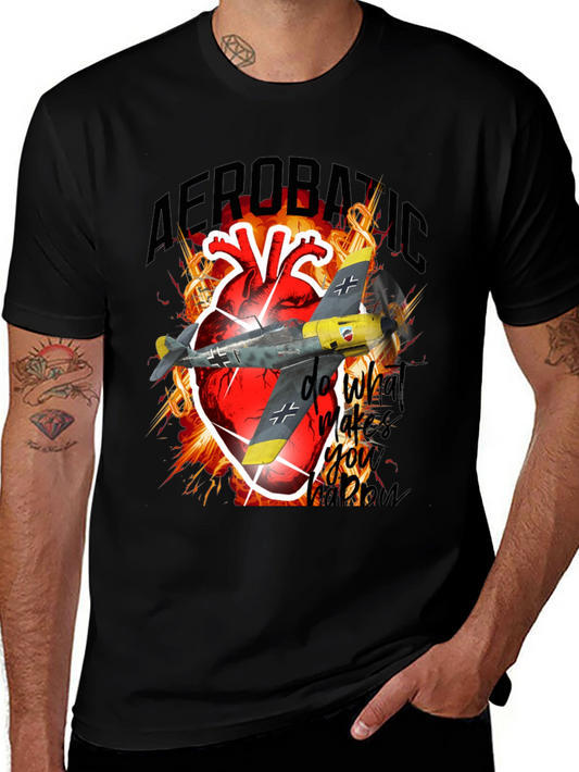 Aerobatic Plane Heart T-Shirt - Do What Makes You Happy