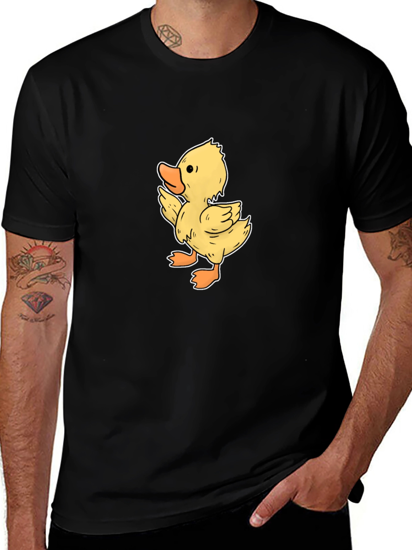 Duckling Graphic Tee - Black Casual T-Shirt