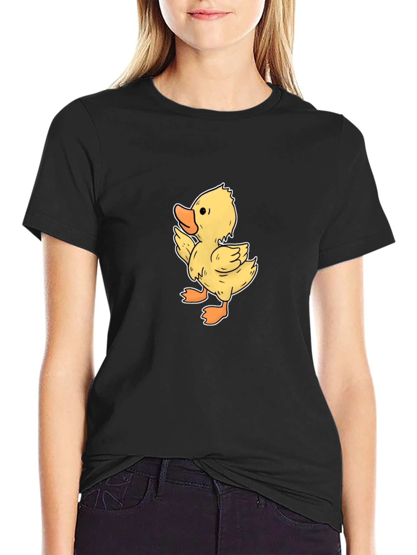 Duckling Graphic Tee - Black Casual T-Shirt
