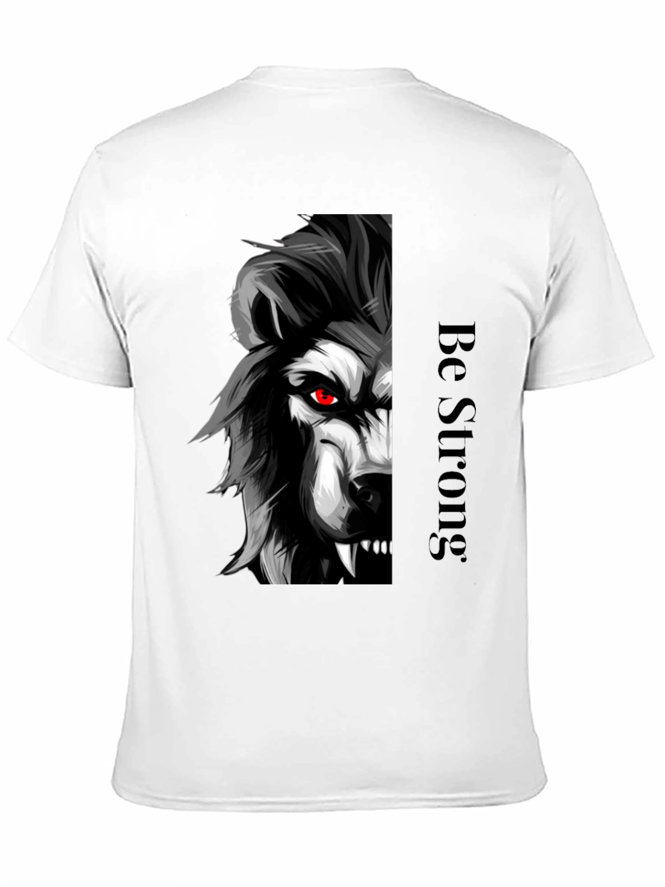 Be Strong Wolf Graphic Tee - Black