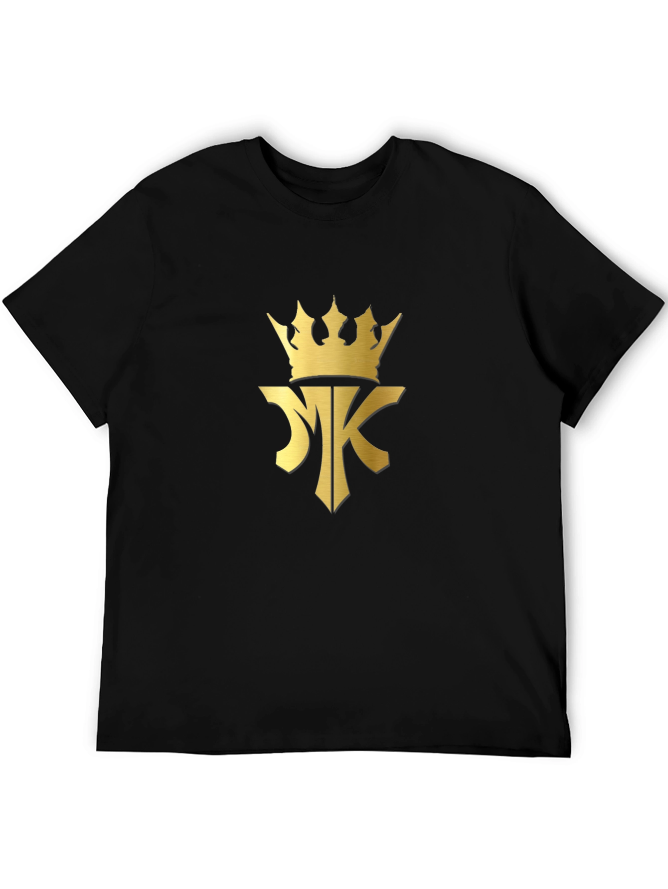 Black T-Shirt with Gold Crown MK Logo