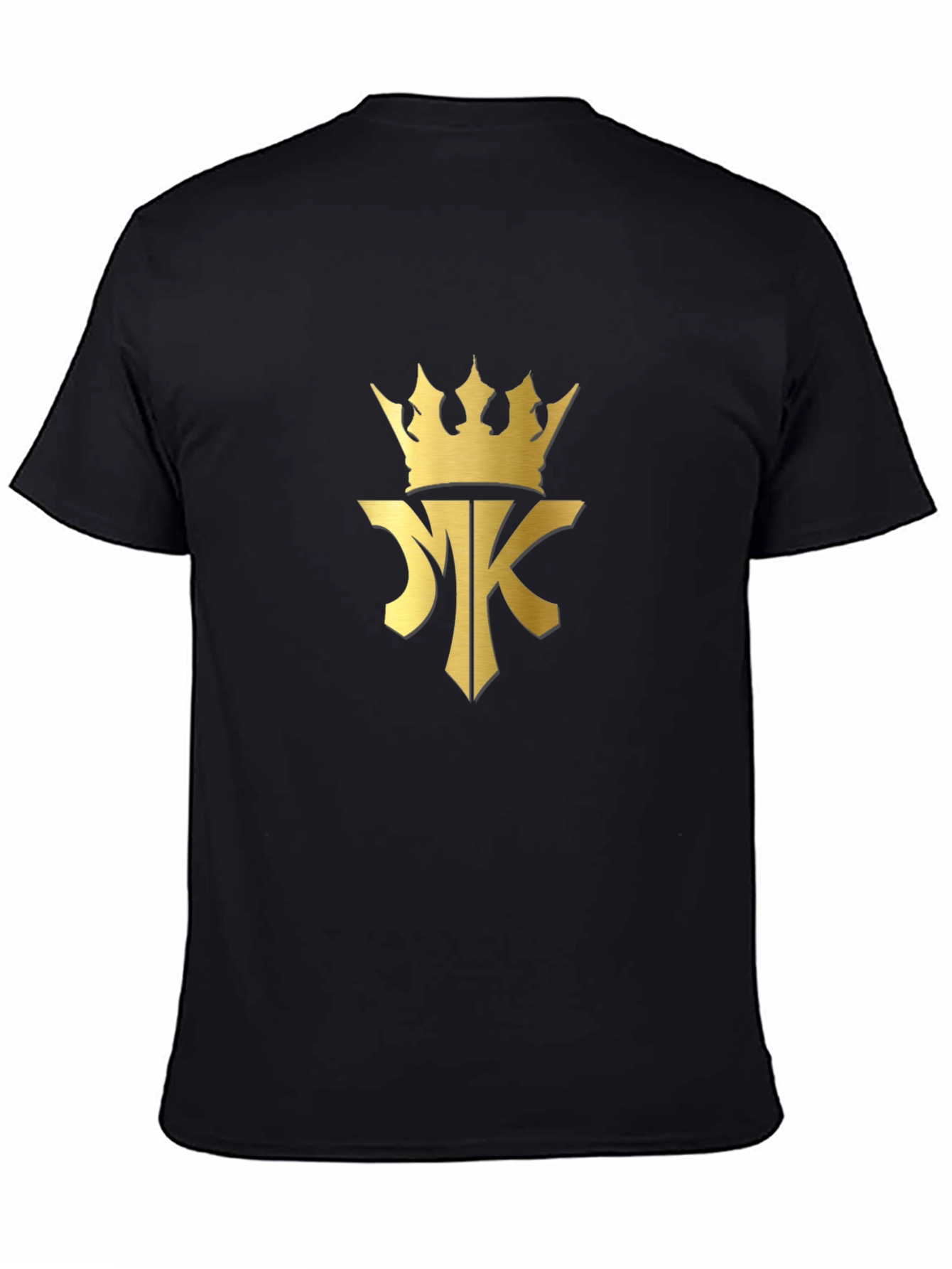 Black T-Shirt with Gold Crown MK Logo