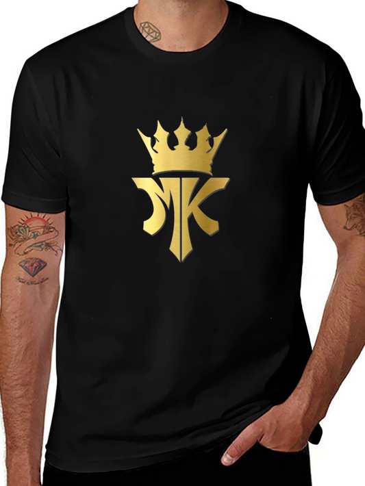 Black T-Shirt with Gold Crown MK Logo