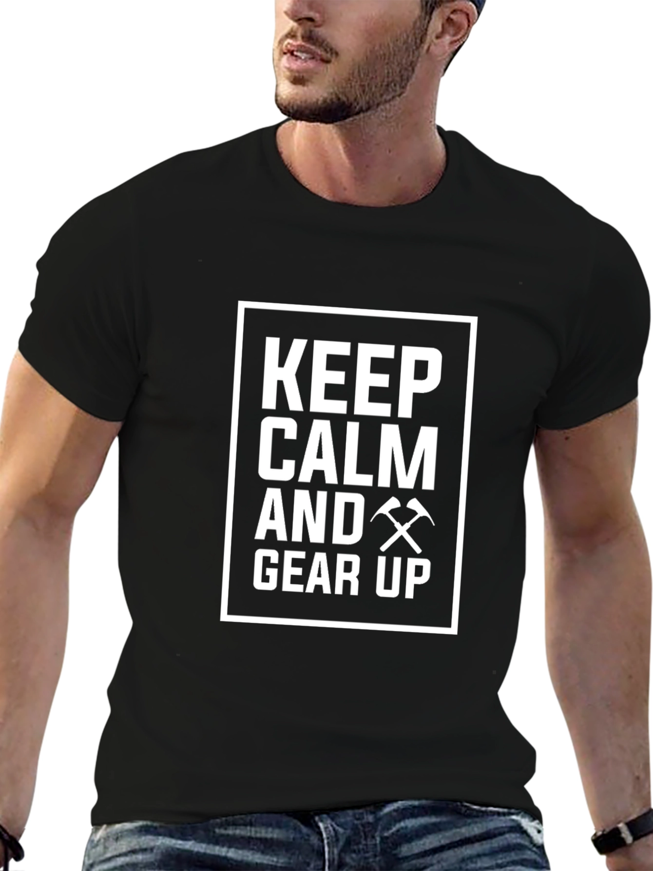 Keep Calm and Gear Up Black T-Shirt