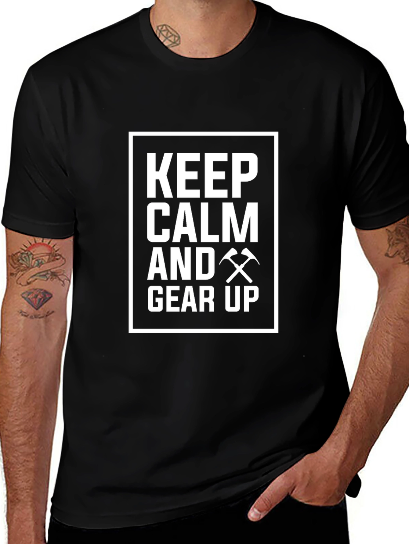 Keep Calm and Gear Up Black T-Shirt
