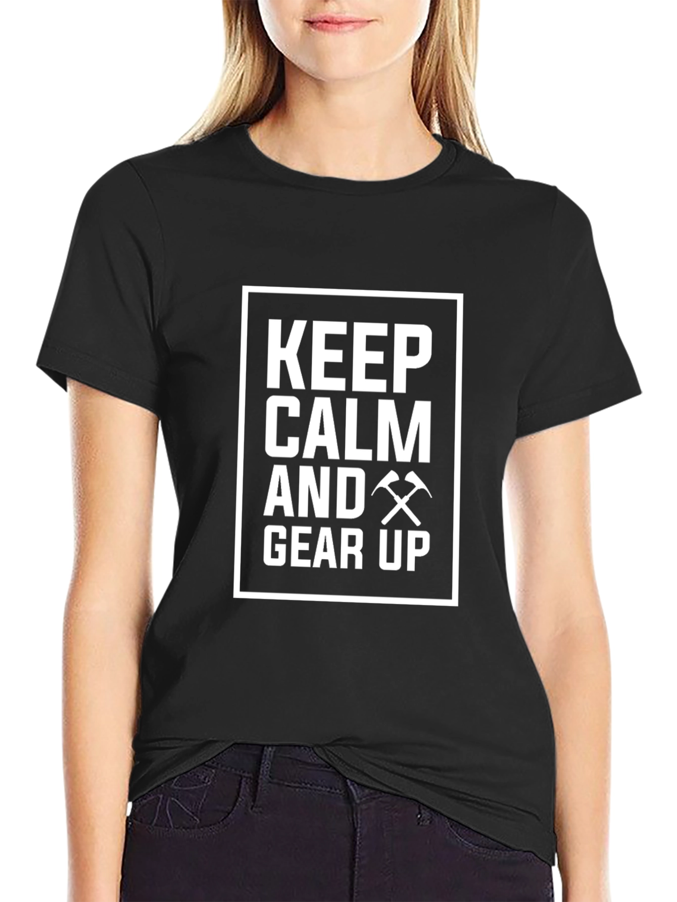Keep Calm and Gear Up Black T-Shirt