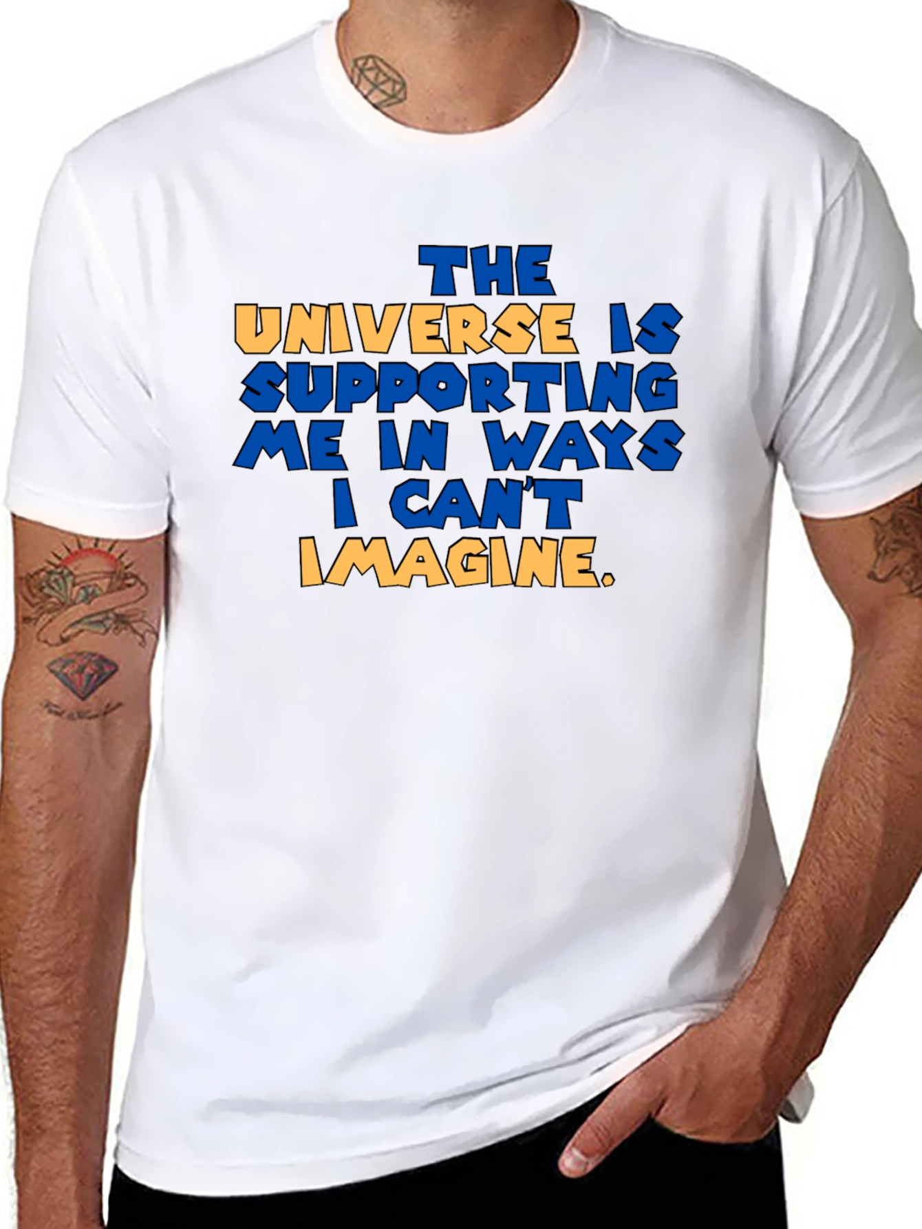 Universe Supporting Me Graphic T-Shirt - Black