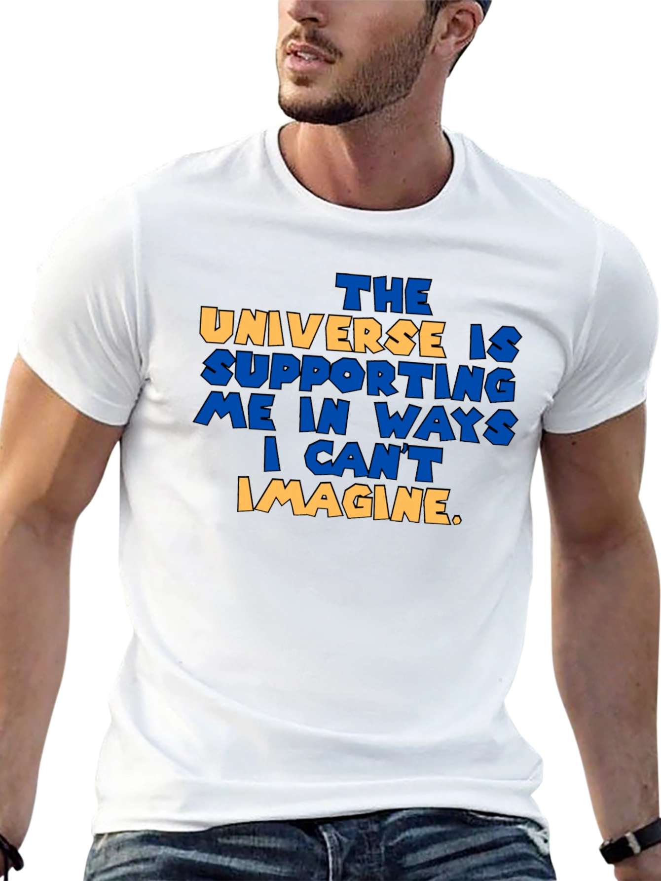 Universe Supporting Me Graphic T-Shirt - Black