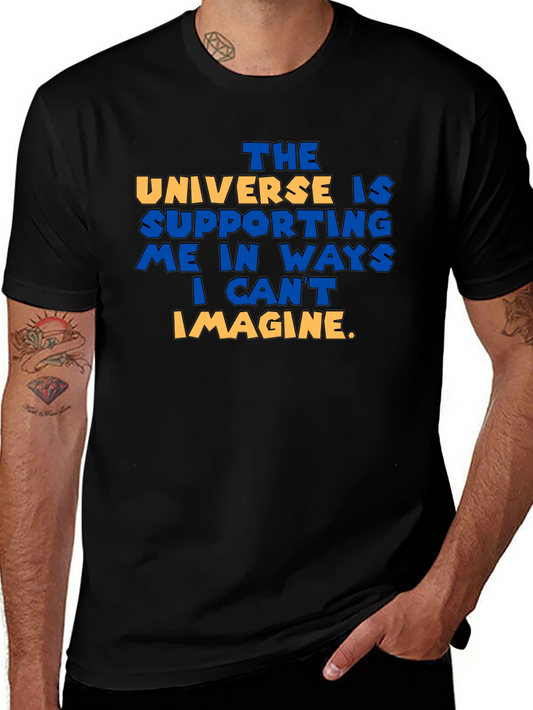 Universe Supporting Me Graphic T-Shirt - Black