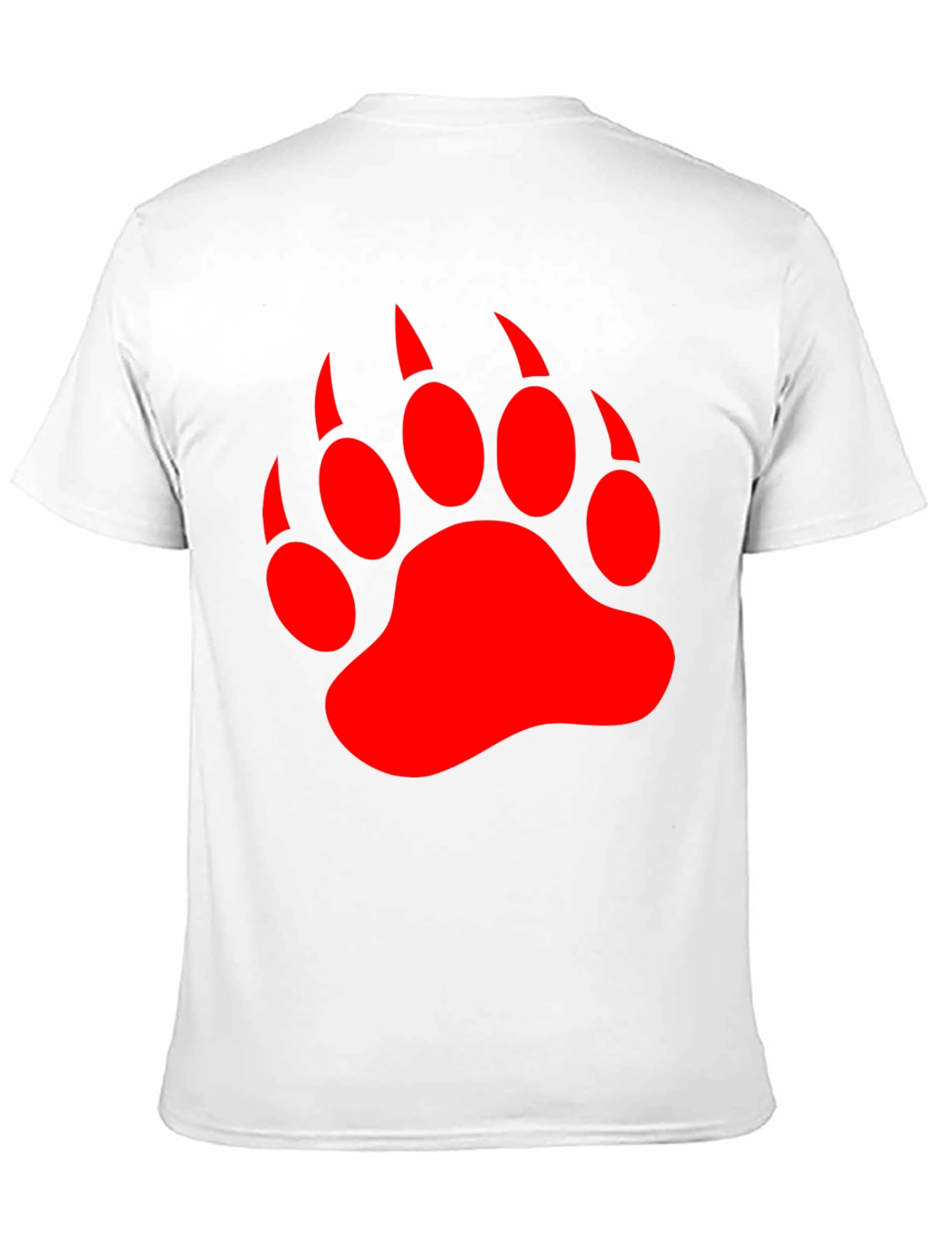 Black T-Shirt with Red Bear Paw Print