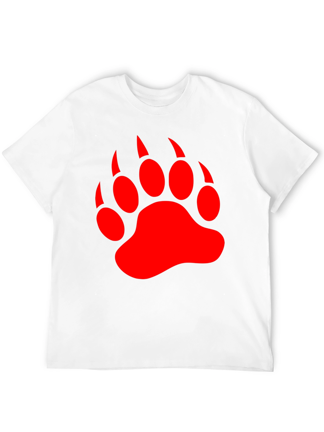 Black T-Shirt with Red Bear Paw Print