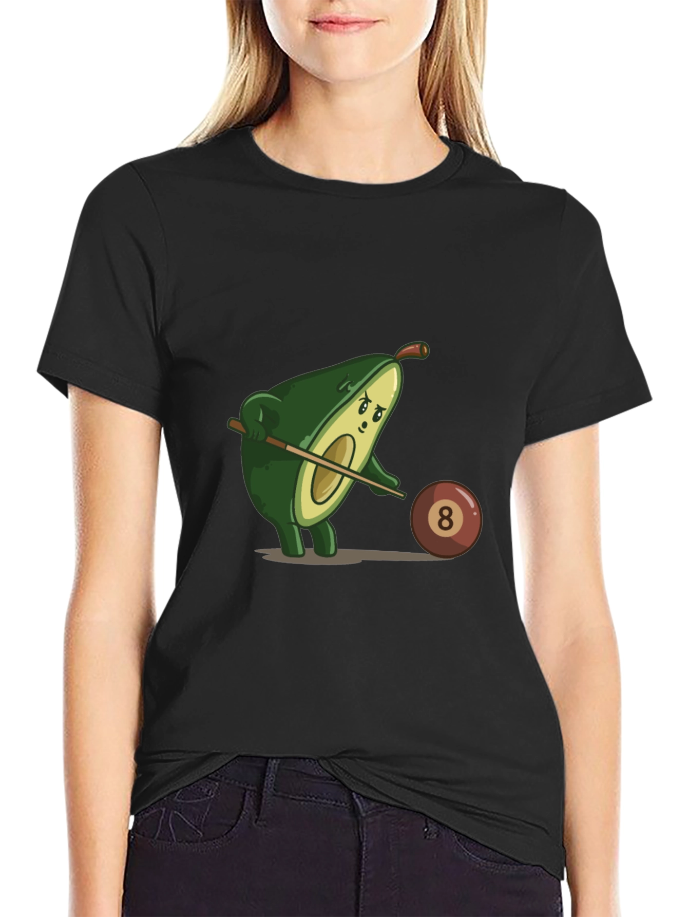 Avocado Pool Player Graphic Tee - Funny Billiards Shirt