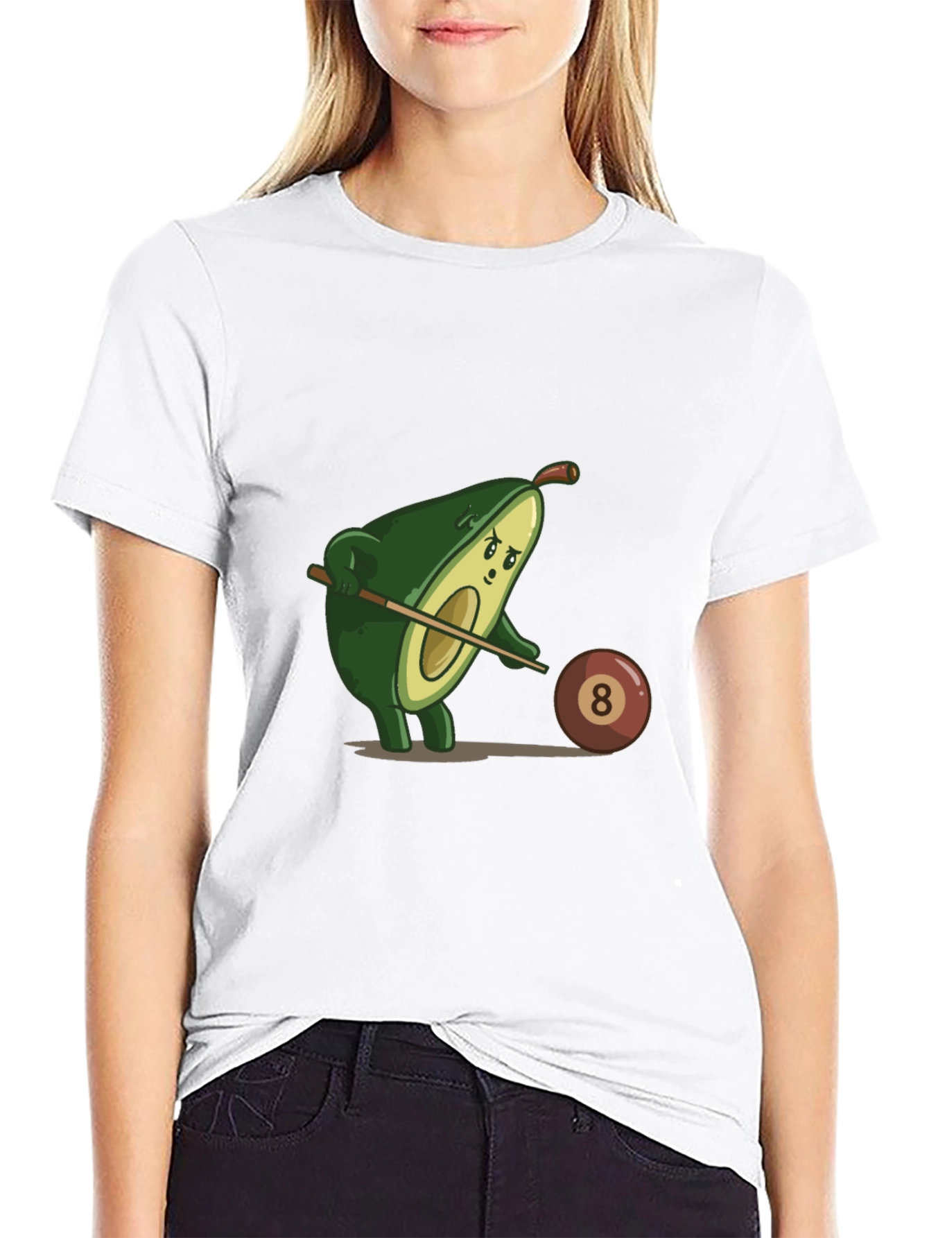 Avocado Pool Player Graphic Tee - Funny Billiards Shirt