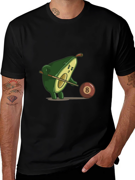 Avocado Pool Player Graphic Tee - Funny Billiards Shirt