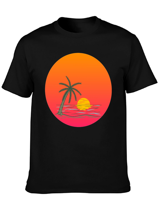 Sunset Palm Tree Graphic T-Shirt