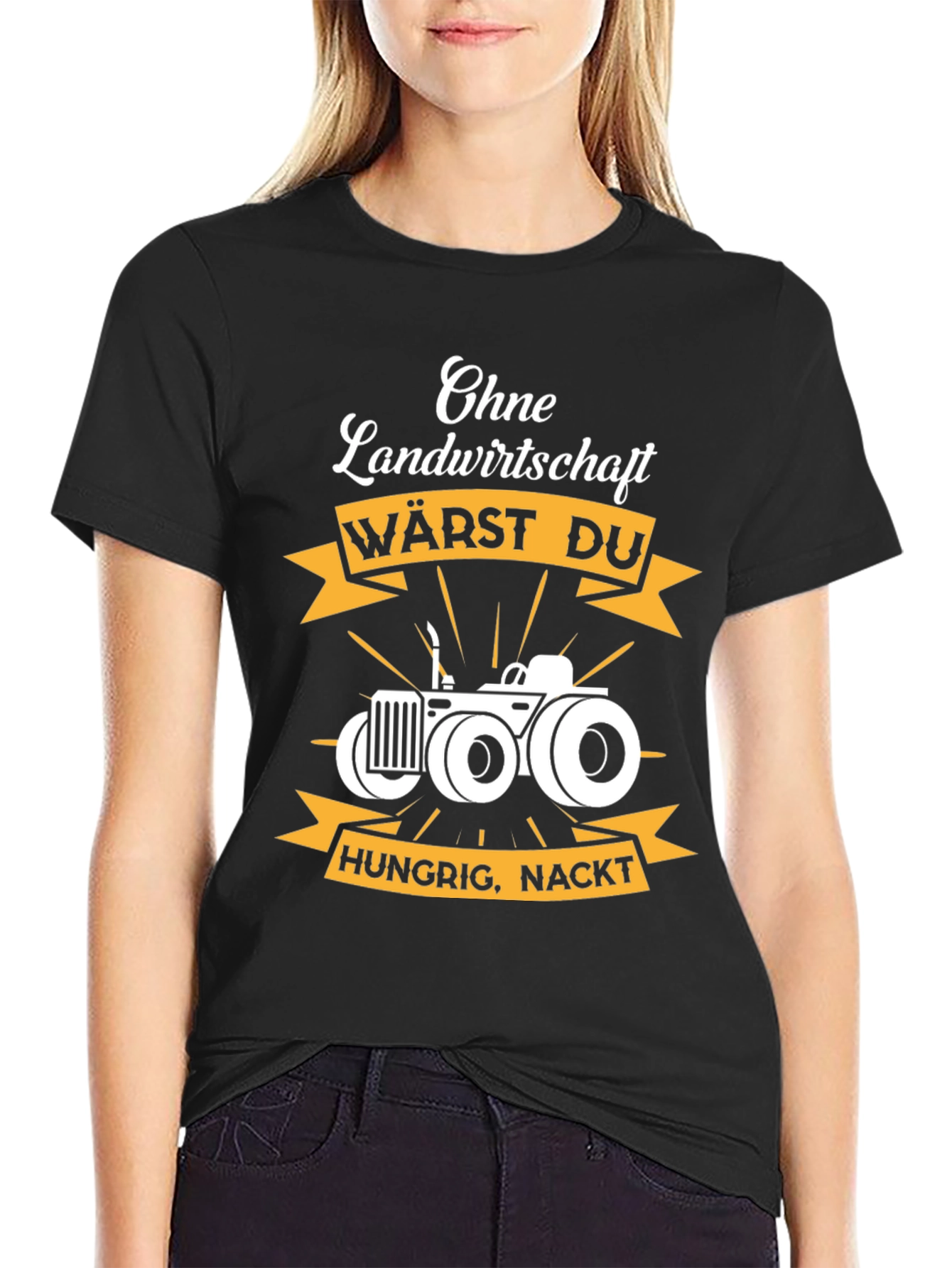 Farming T-Shirt: Without Agriculture Hungry Naked Funny Tee