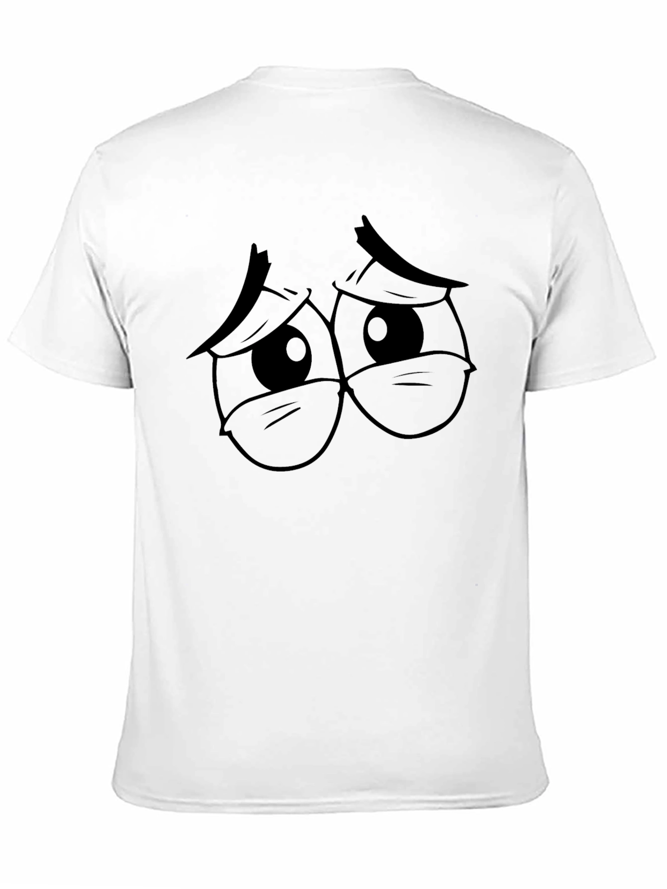 Sad Eyes Graphic Tee - Black Cotton T-Shirt