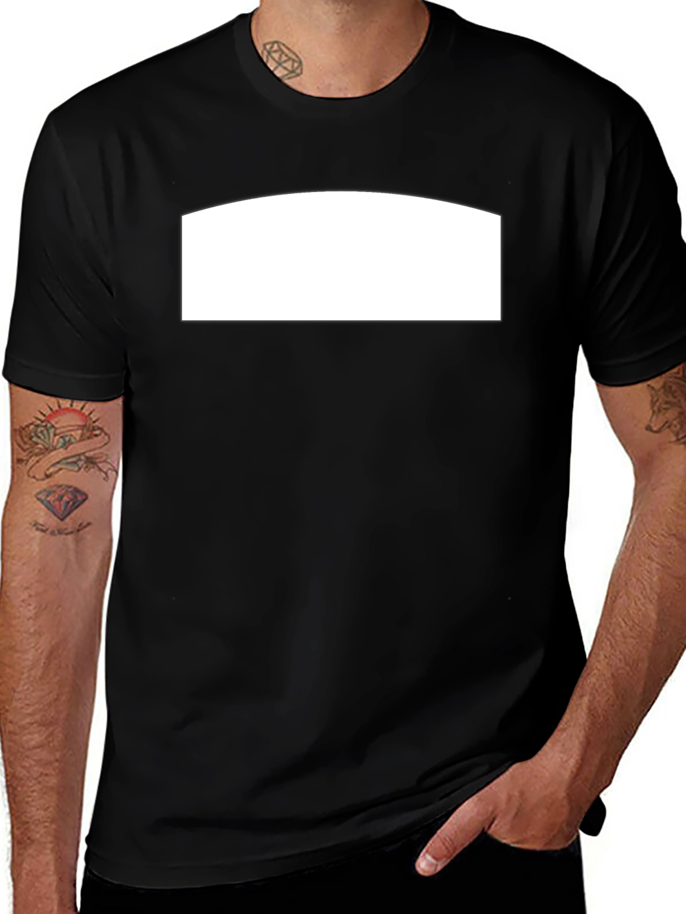 Mens Black T-Shirt with Custom Print Area