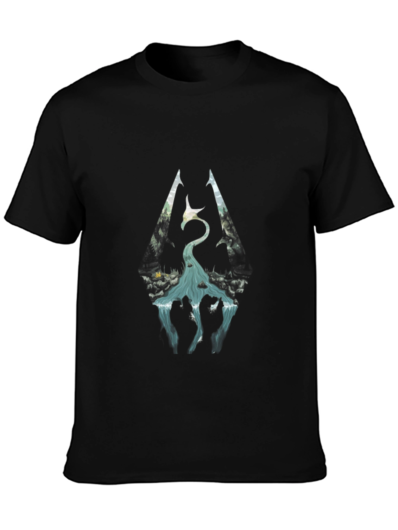 Skyrim Logo Graphic Black T-Shirt