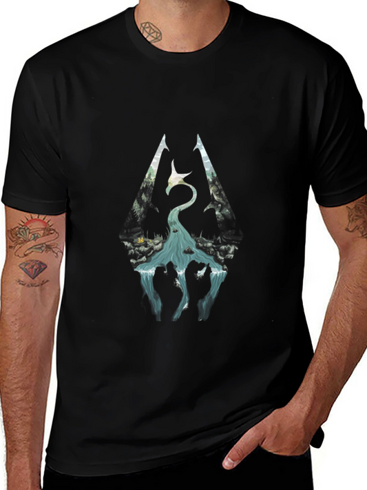 Skyrim Logo Graphic Black T-Shirt