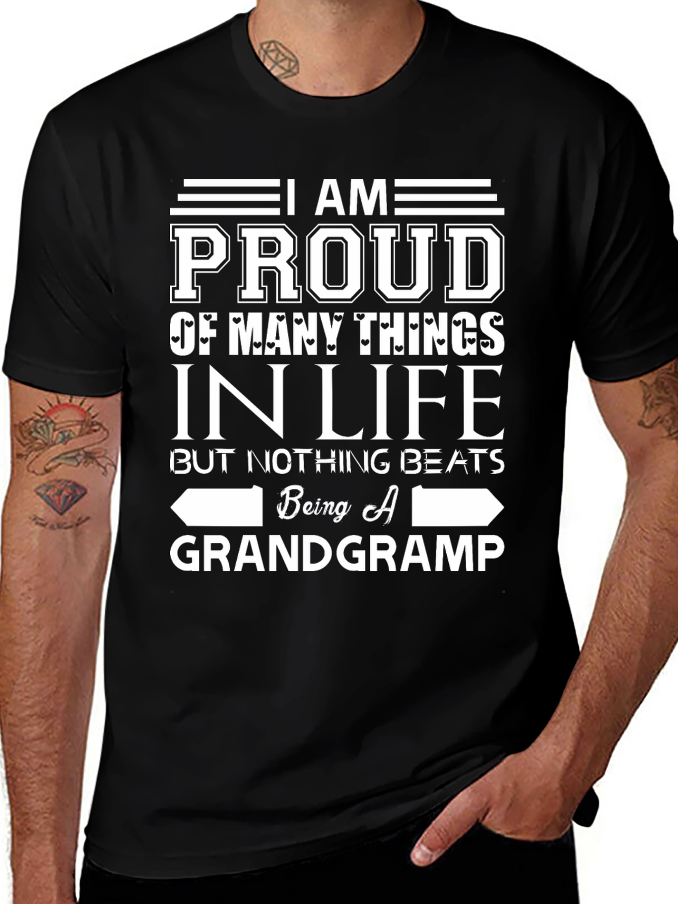Proud Grandgramp Black Graphic T-Shirt