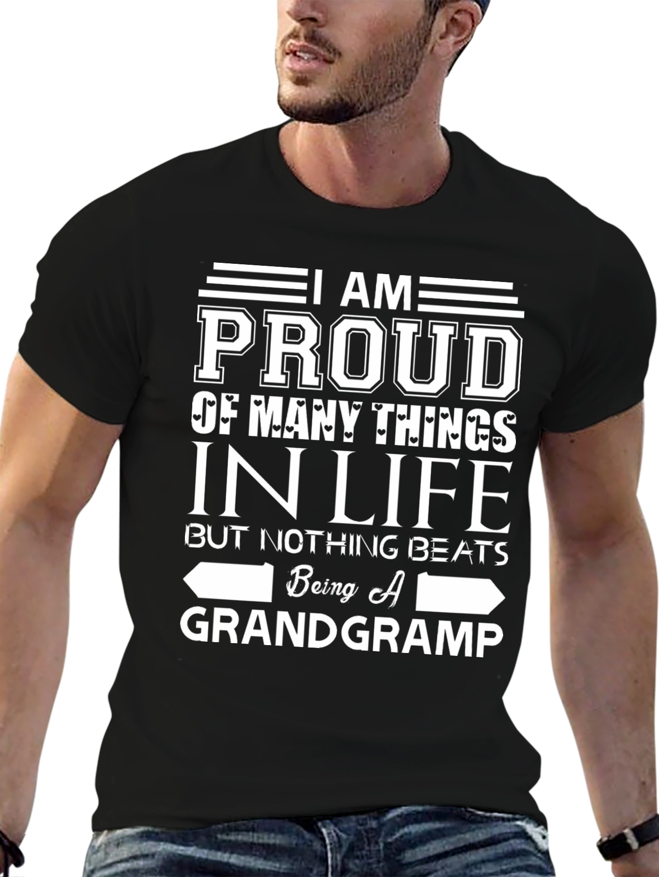 Proud Grandgramp Black Graphic T-Shirt