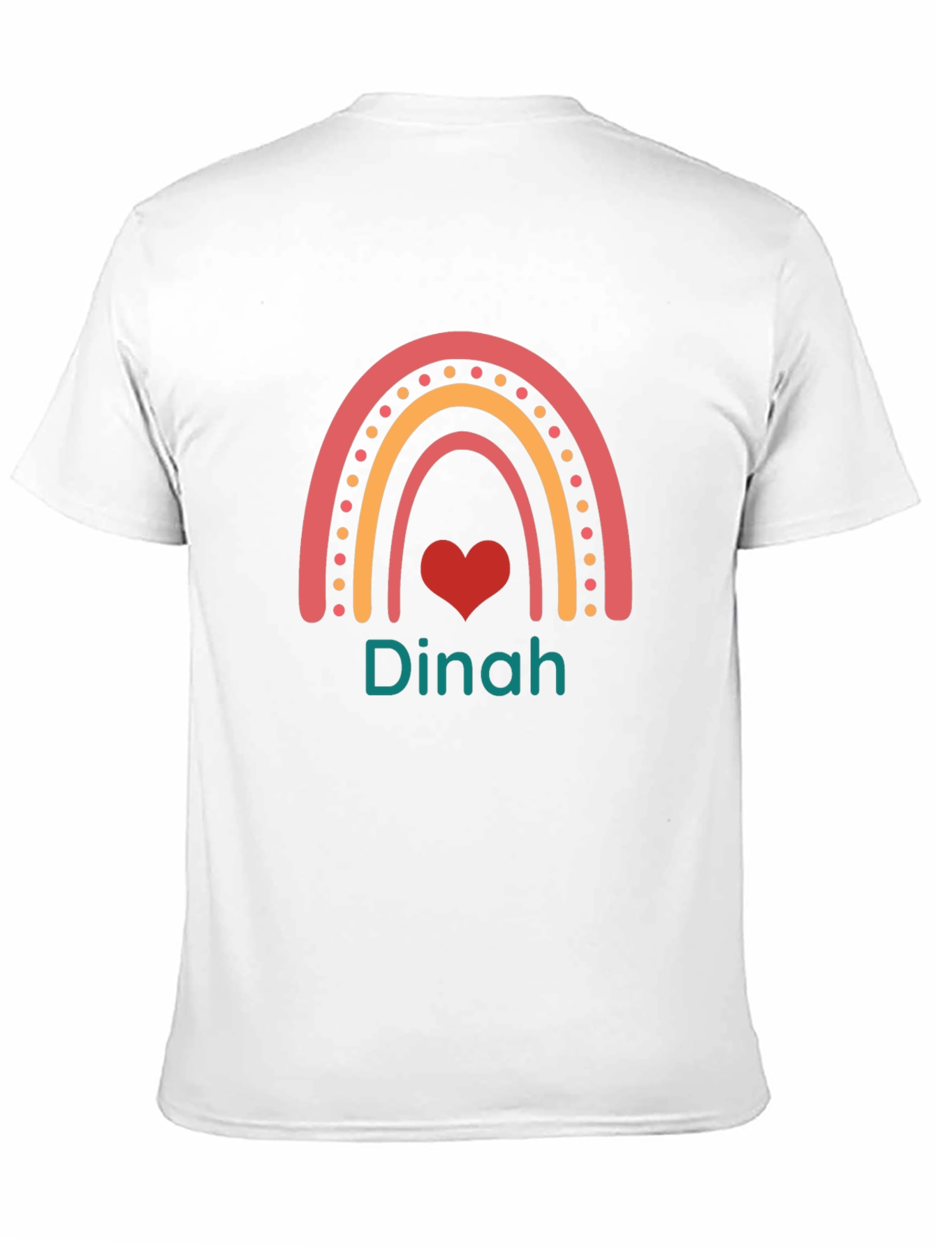 Dinah Rainbow Heart Custom T-Shirt