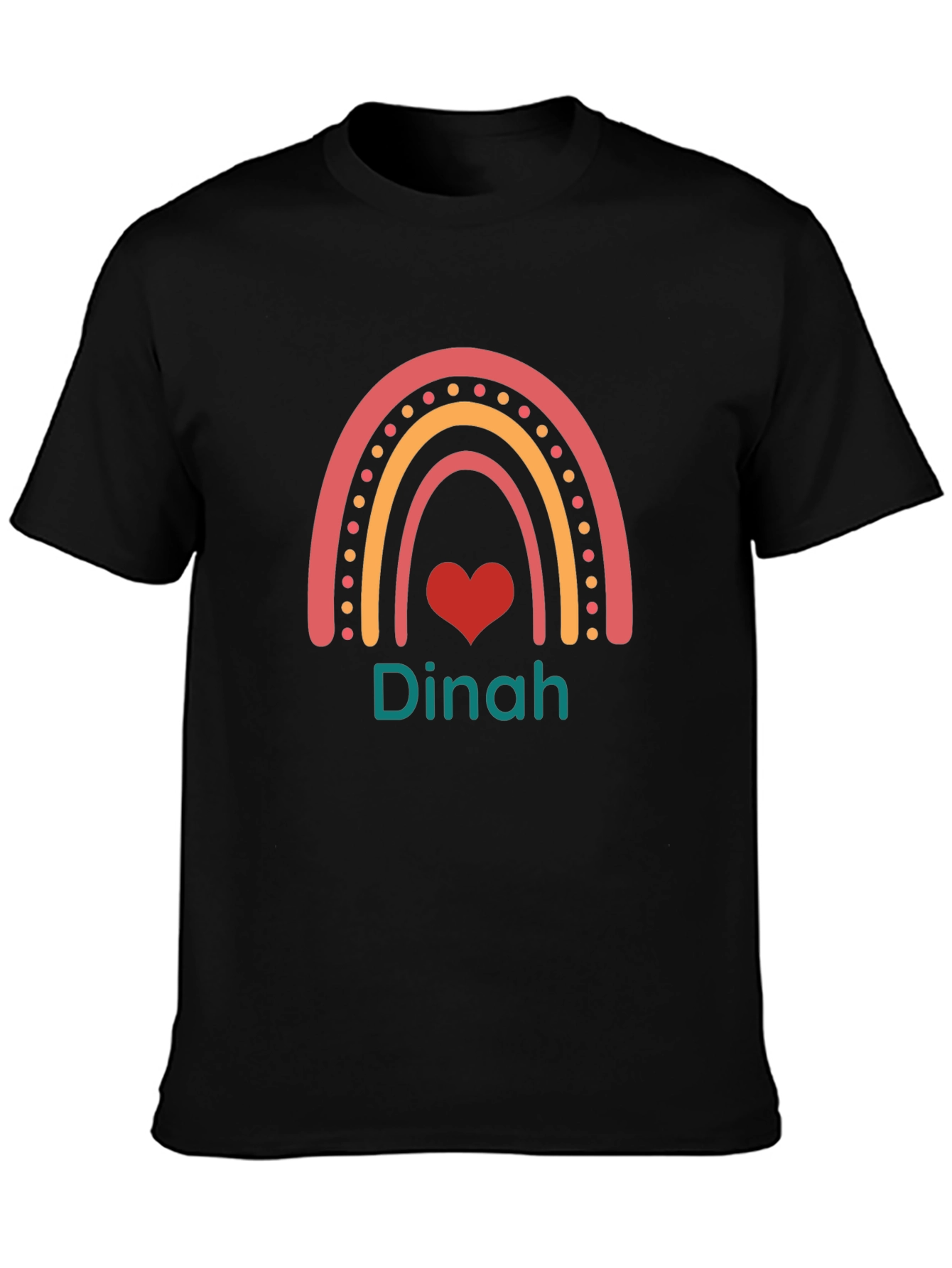 Dinah Rainbow Heart Custom T-Shirt