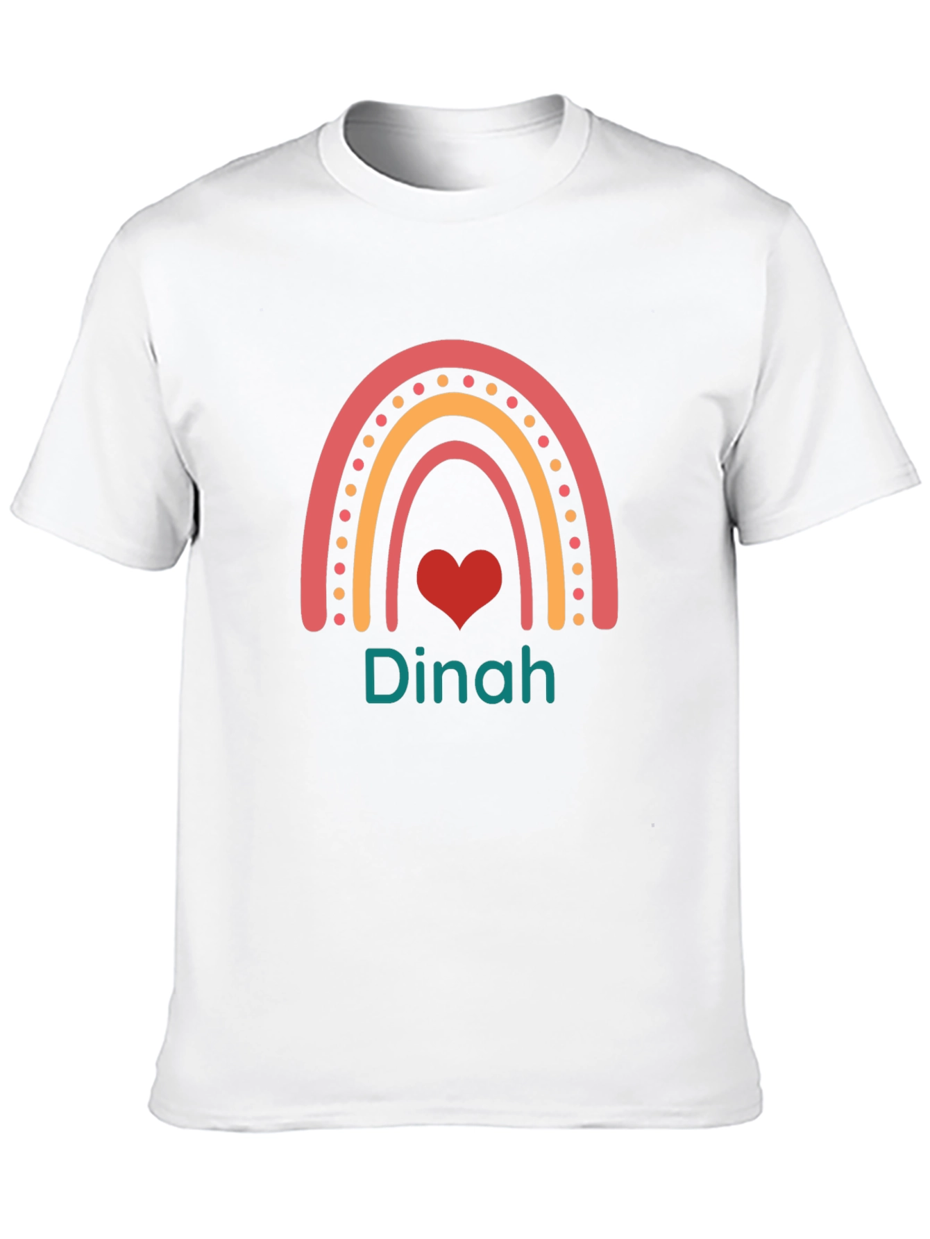 Dinah Rainbow Heart Custom T-Shirt
