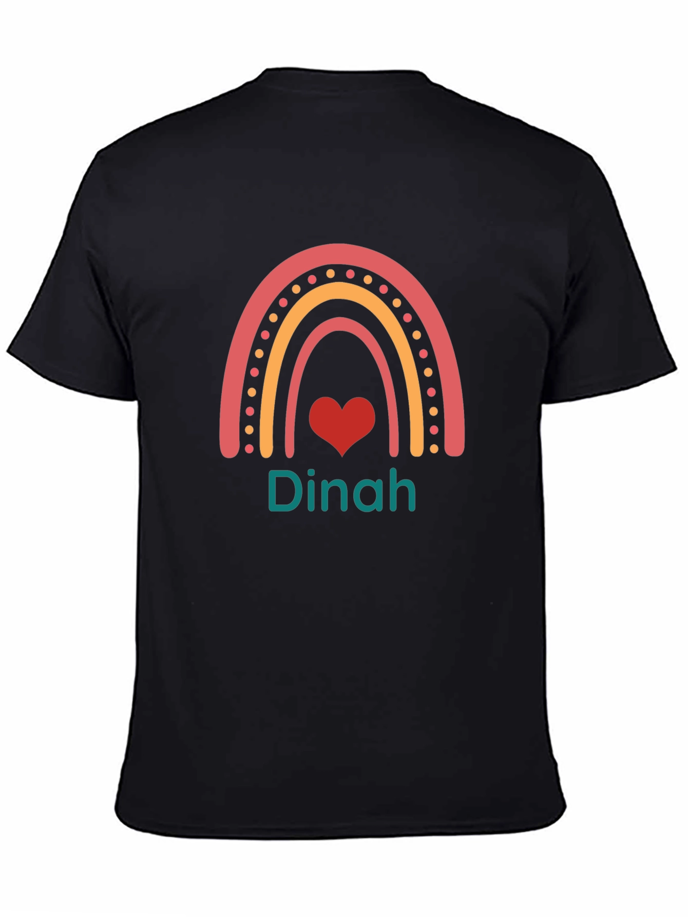 Dinah Rainbow Heart Custom T-Shirt