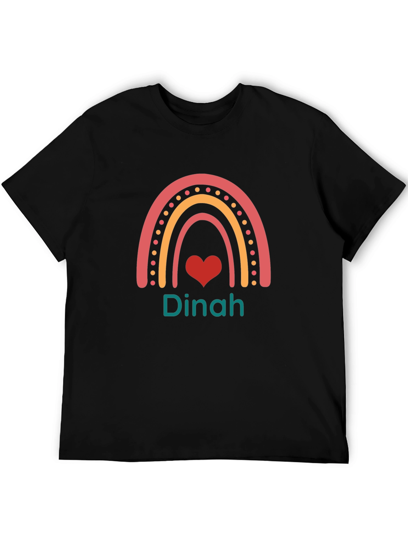 Dinah Rainbow Heart Custom T-Shirt