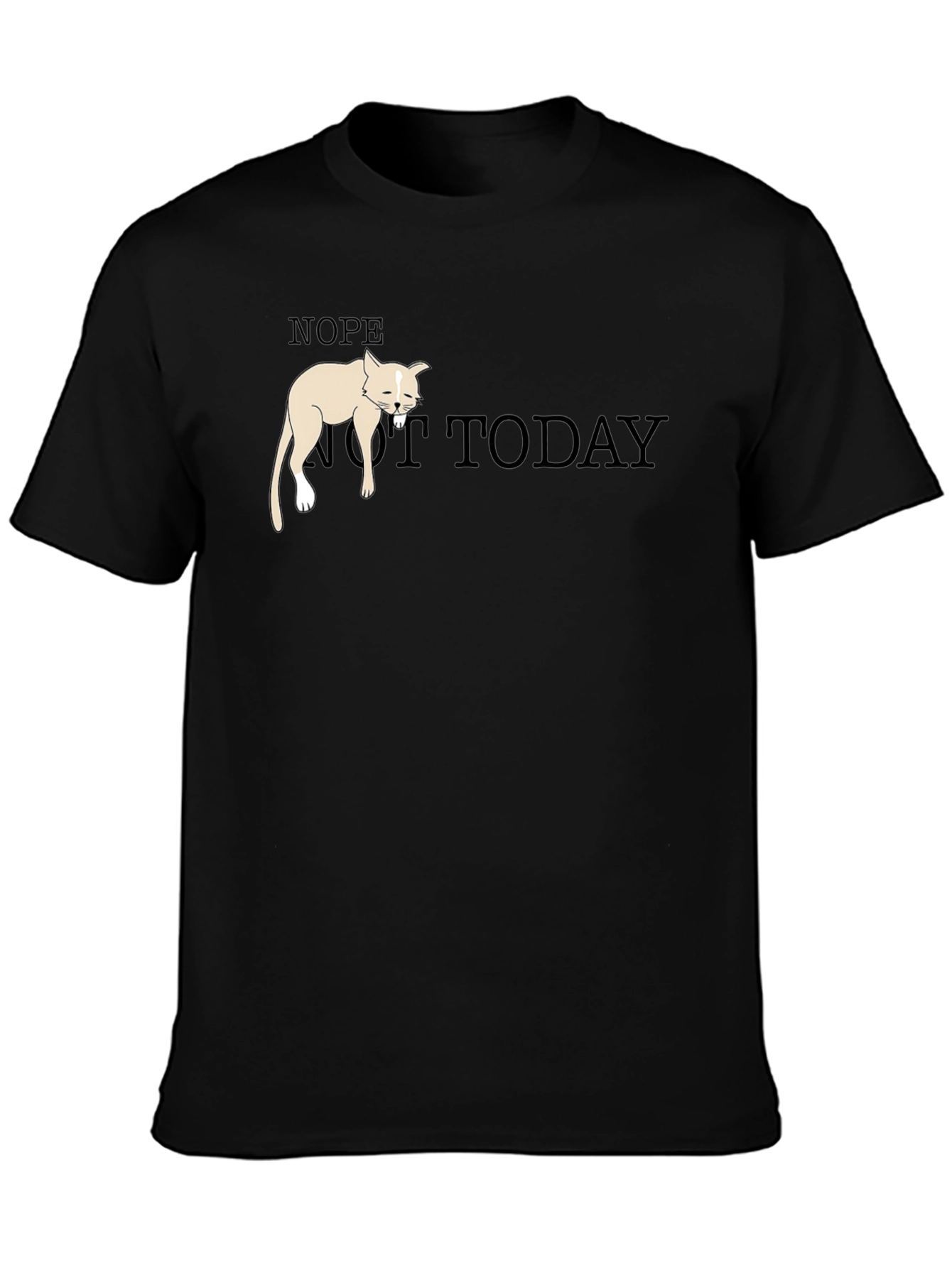 Nope Not Today Graphic Tee - Funny Cat T-Shirt