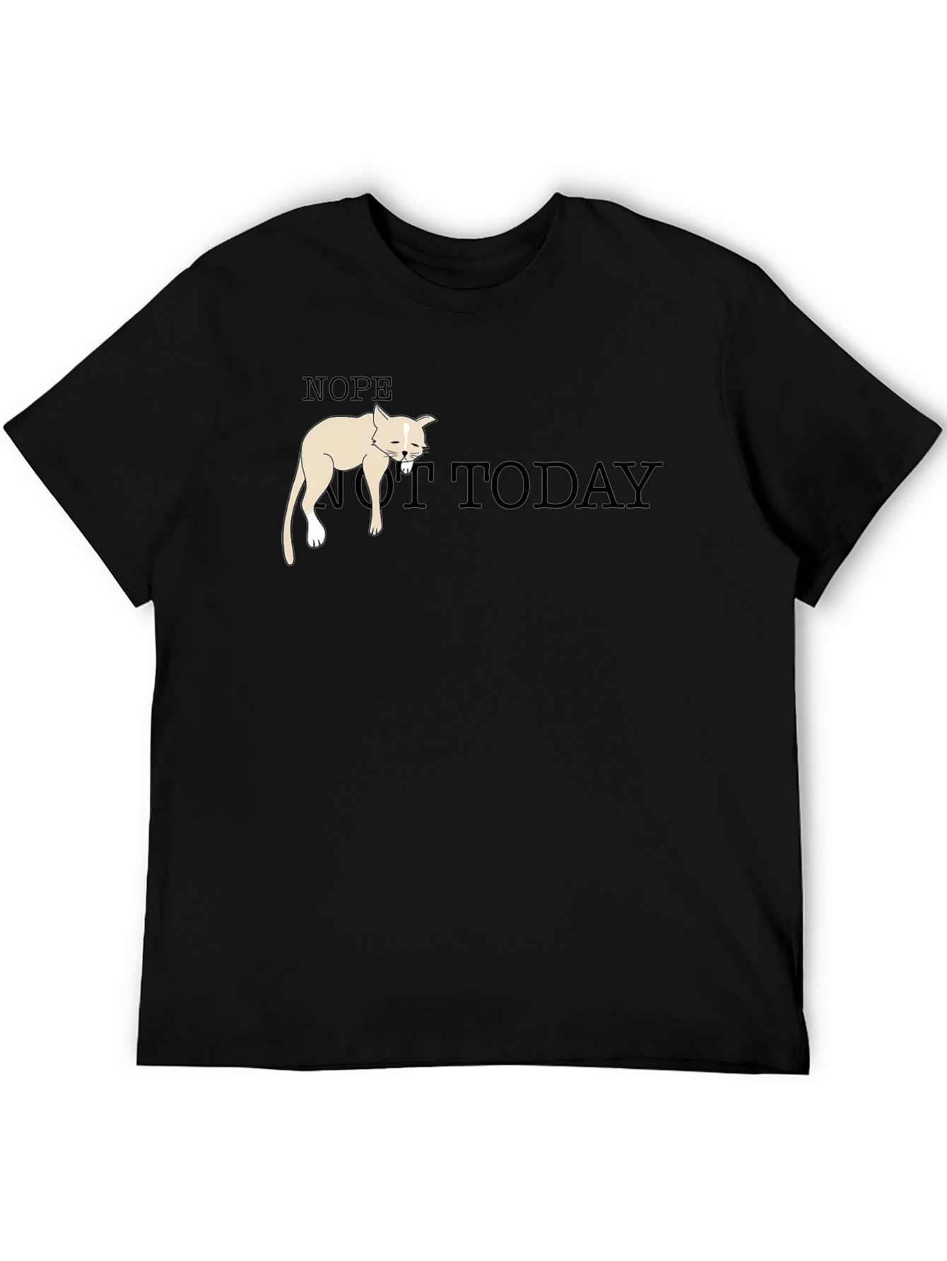 Nope Not Today Graphic Tee - Funny Cat T-Shirt