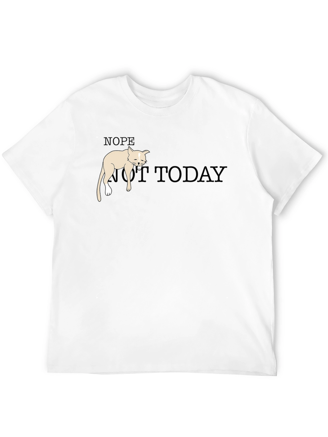 Nope Not Today Graphic Tee - Funny Cat T-Shirt