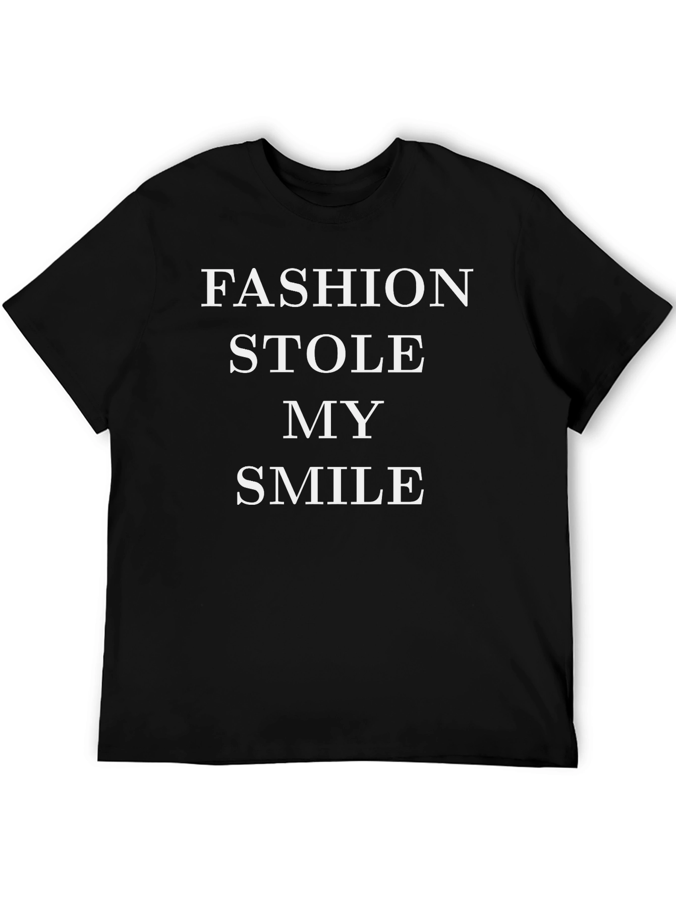 Fashion Stole My Smile Black Graphic Tee