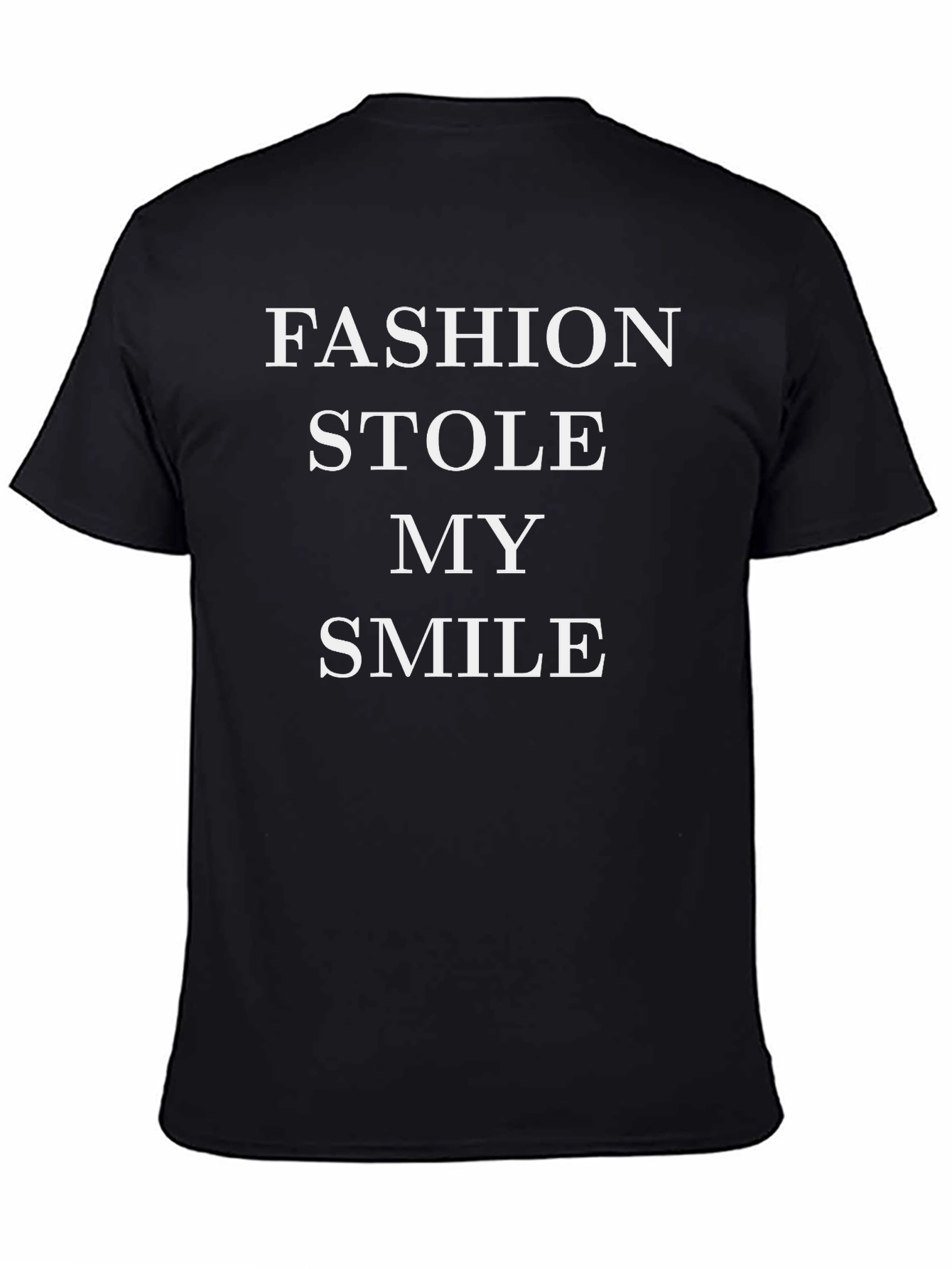 Fashion Stole My Smile Black Graphic Tee