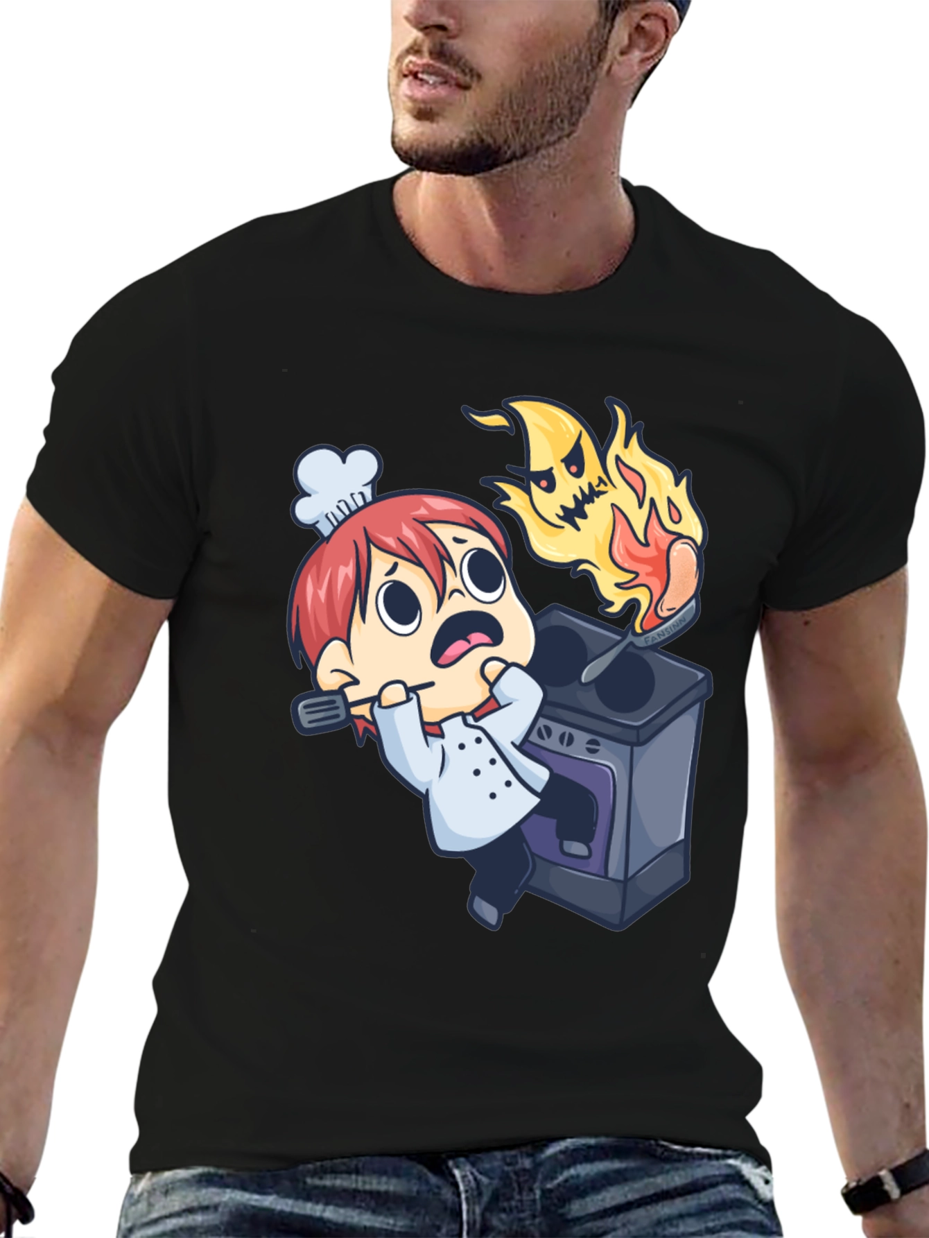 Cartoon Chef Mishap Graphic Tee