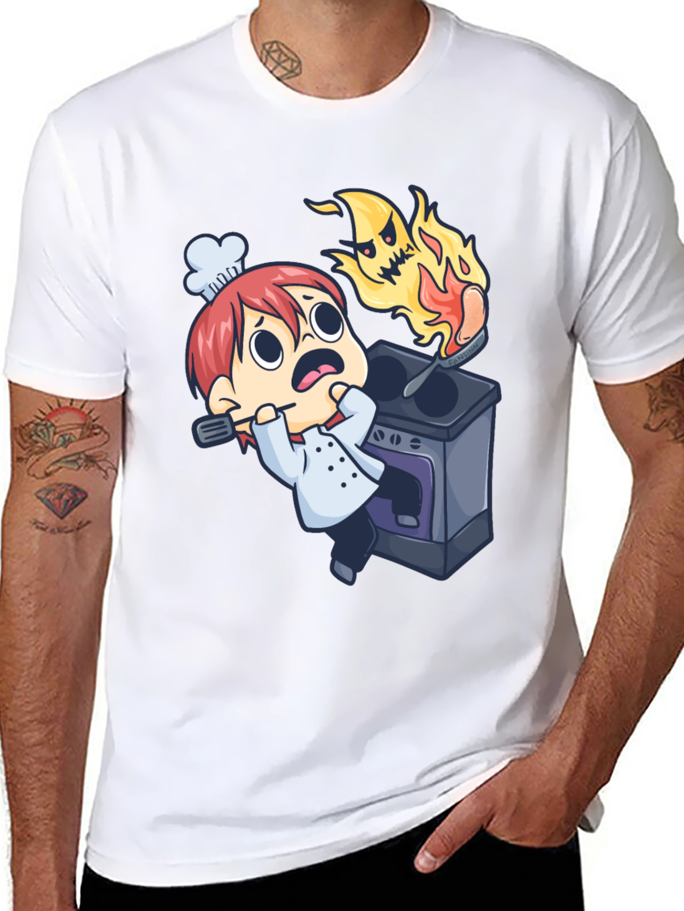 Cartoon Chef Mishap Graphic Tee