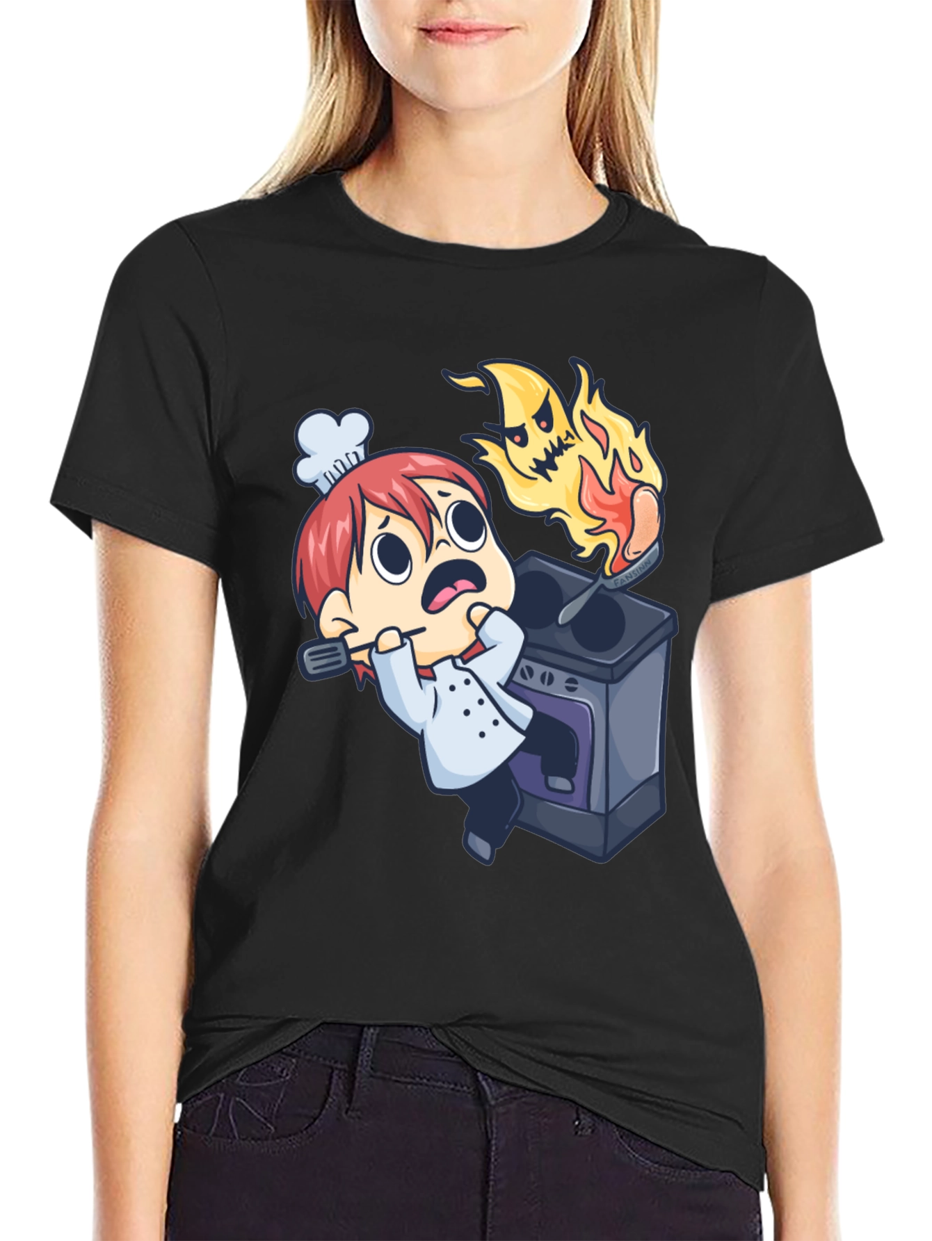 Cartoon Chef Mishap Graphic Tee