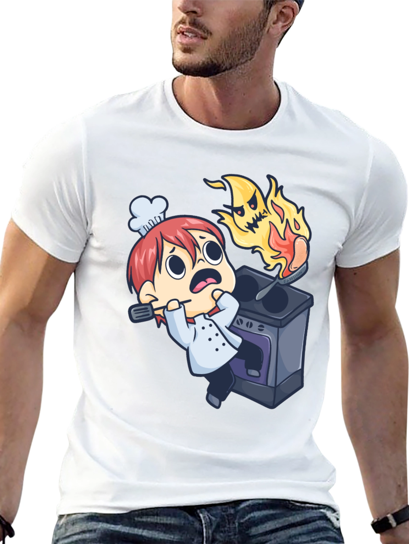 Cartoon Chef Mishap Graphic Tee