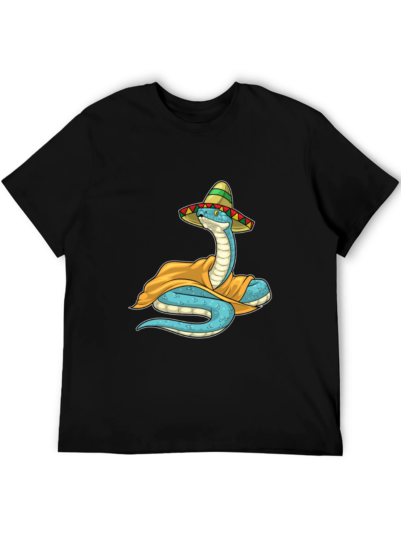 Cool Snake in Sombrero Graphic T-Shirt