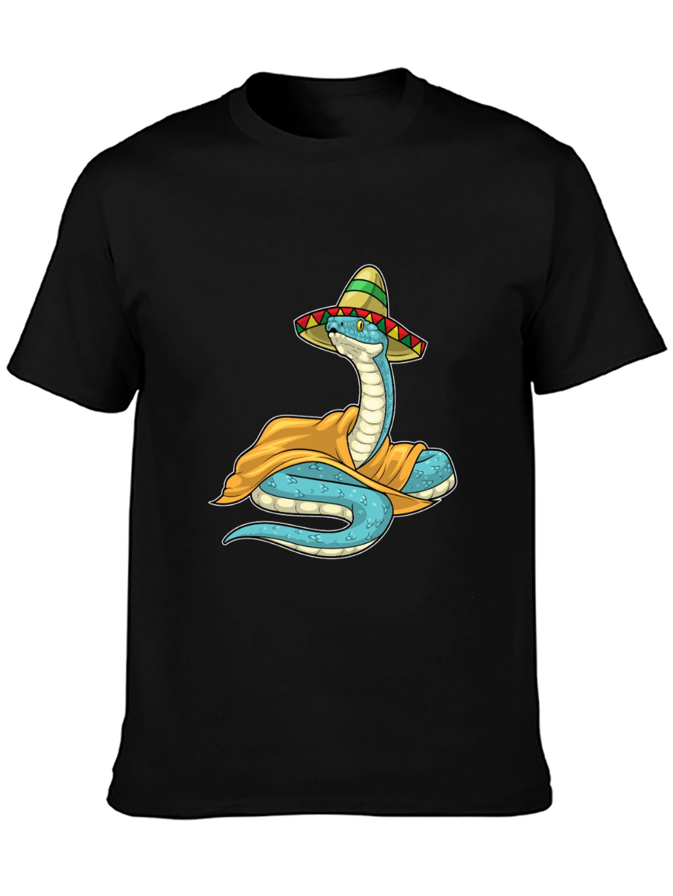 Cool Snake in Sombrero Graphic T-Shirt