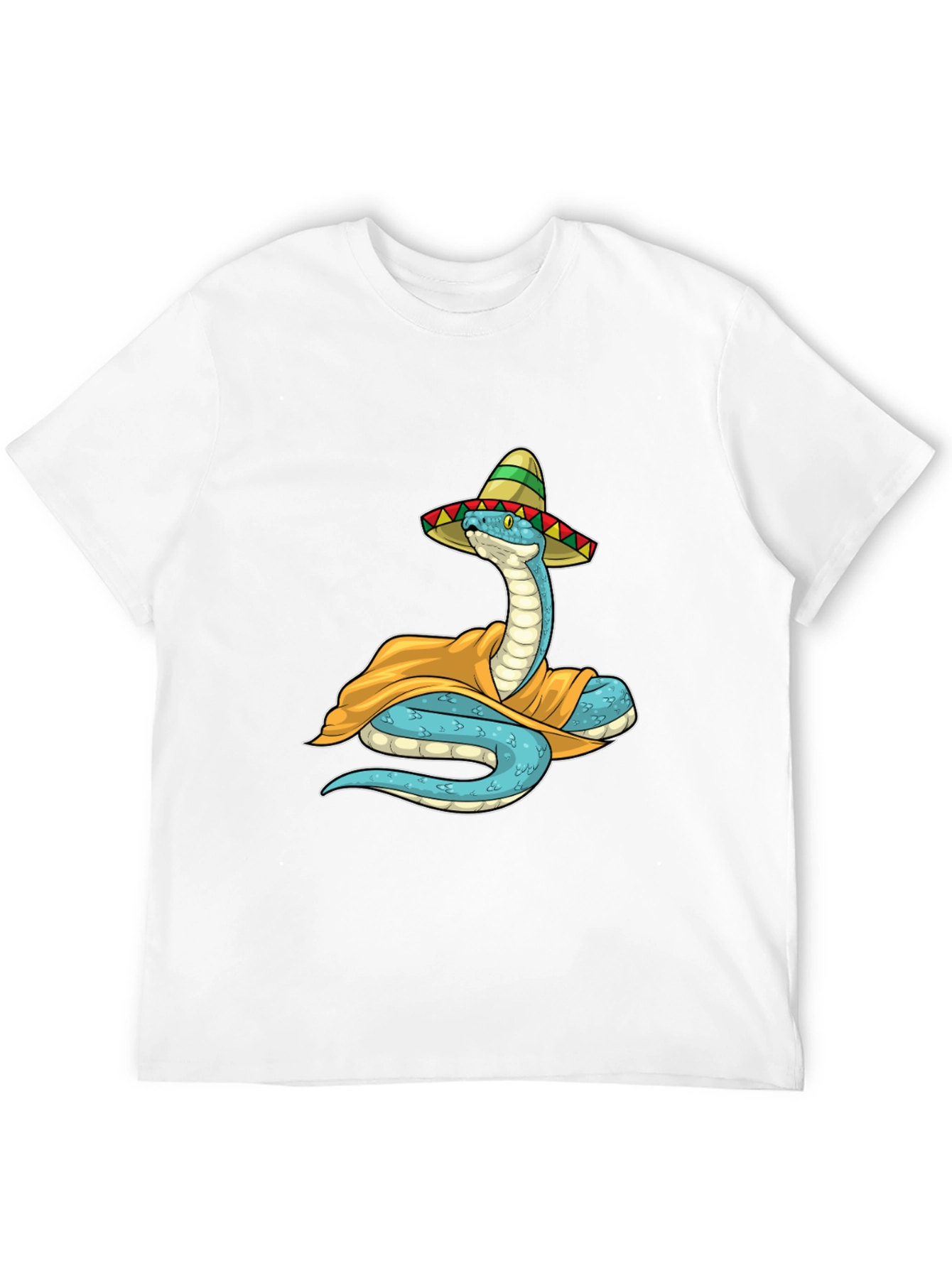 Cool Snake in Sombrero Graphic T-Shirt