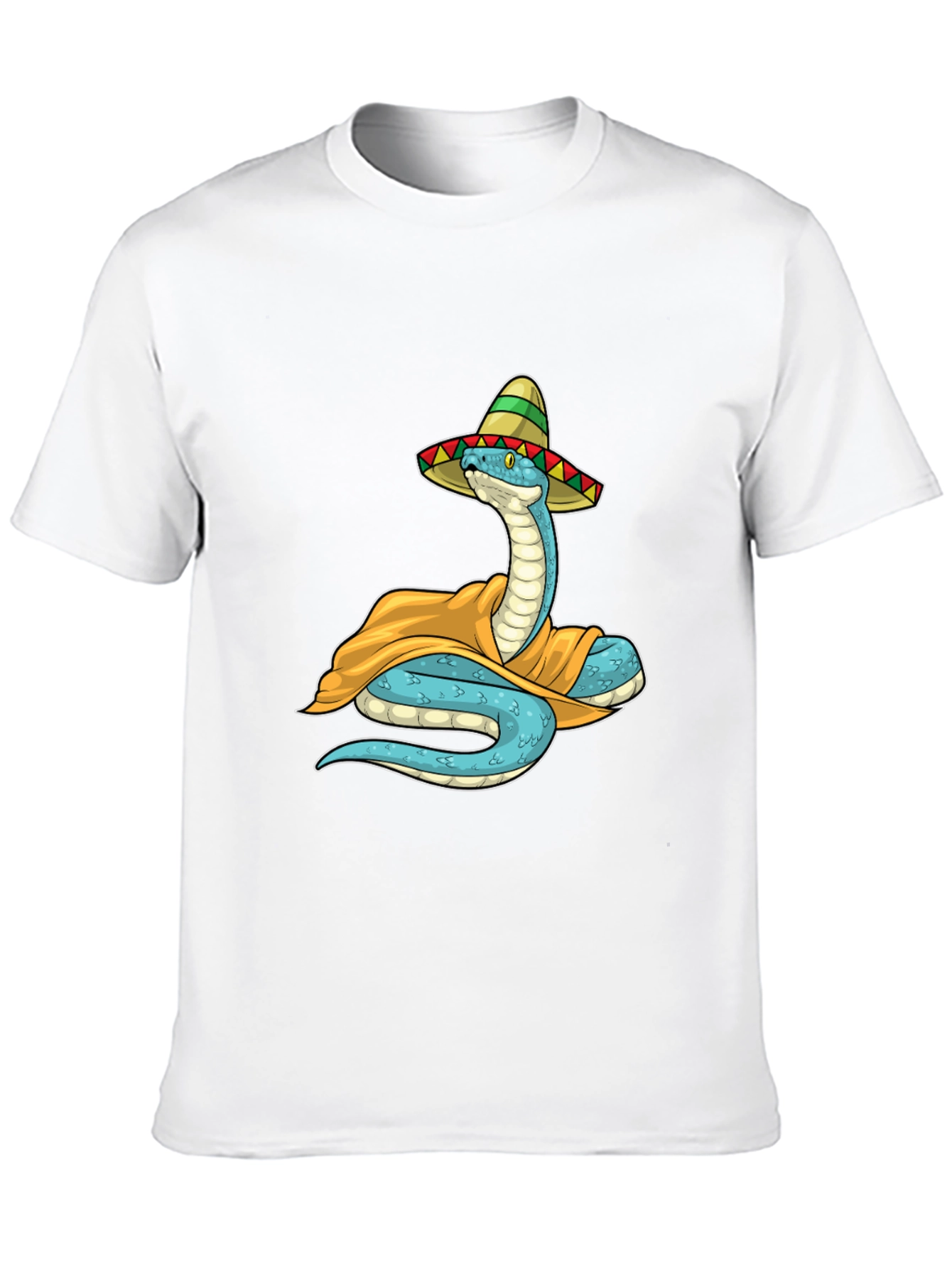 Cool Snake in Sombrero Graphic T-Shirt