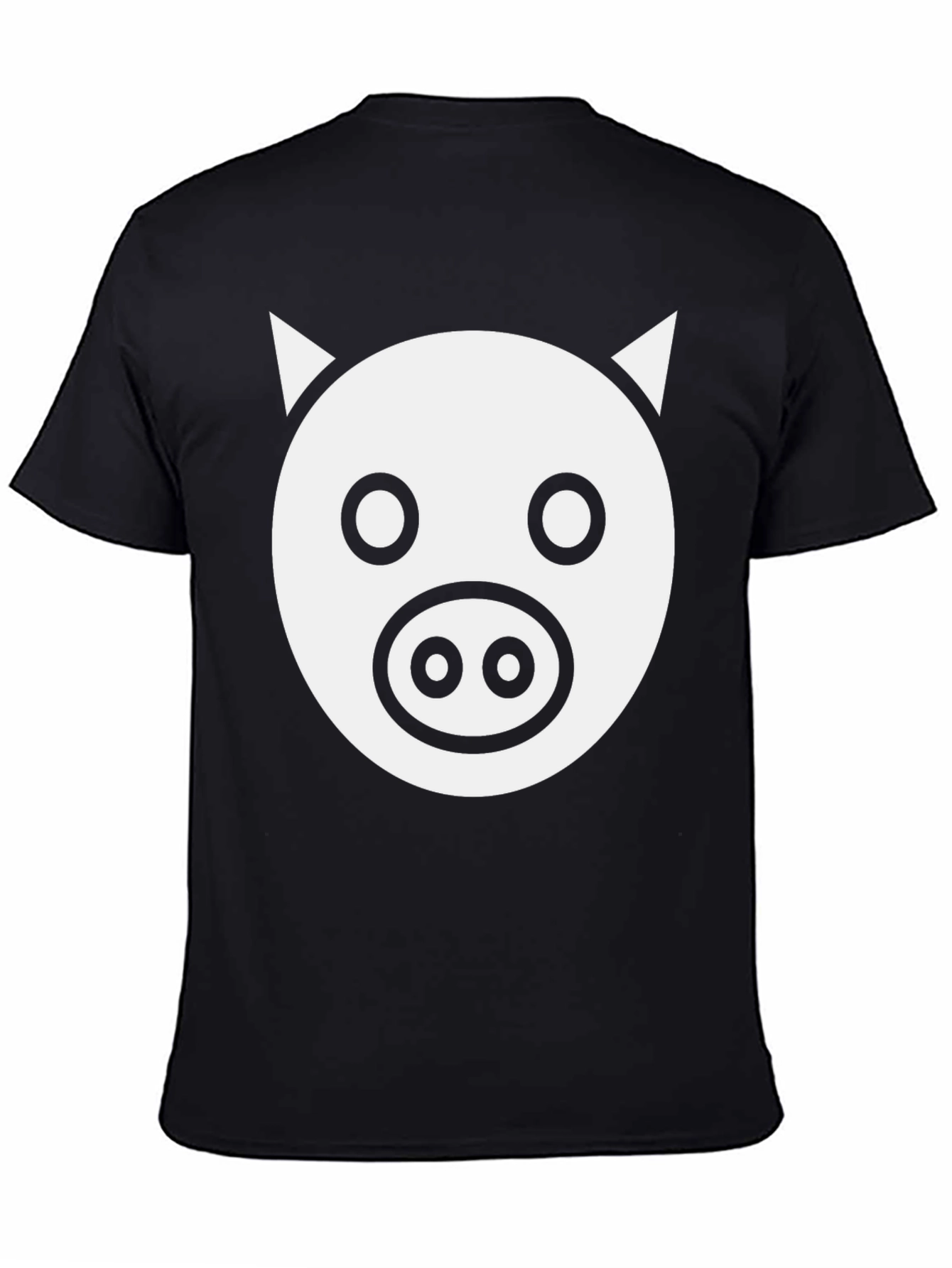 Pig Face Graphic Tee - Black Cotton T-Shirt