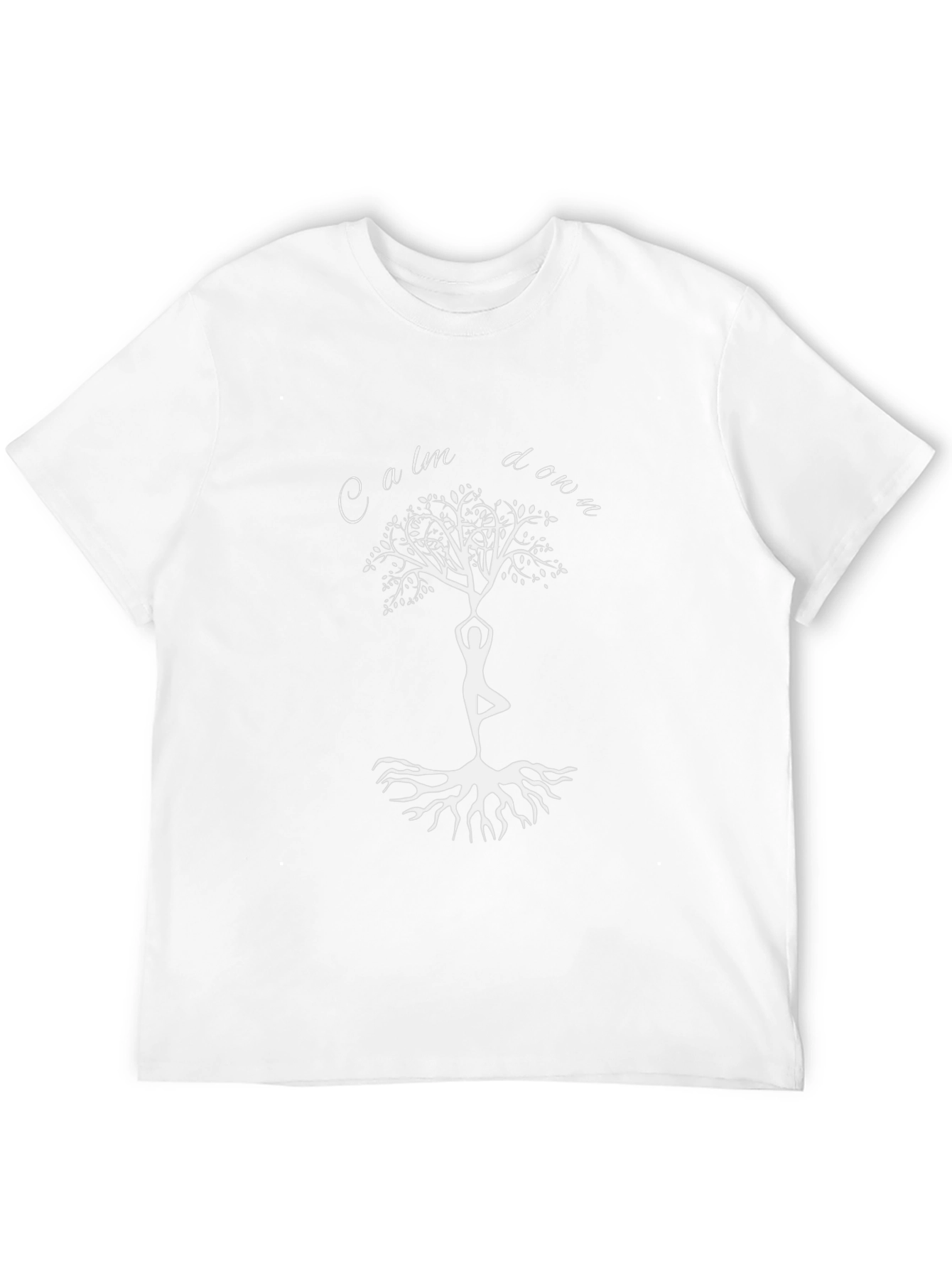 Calm Down Tree Yoga Graphic Tee - Black