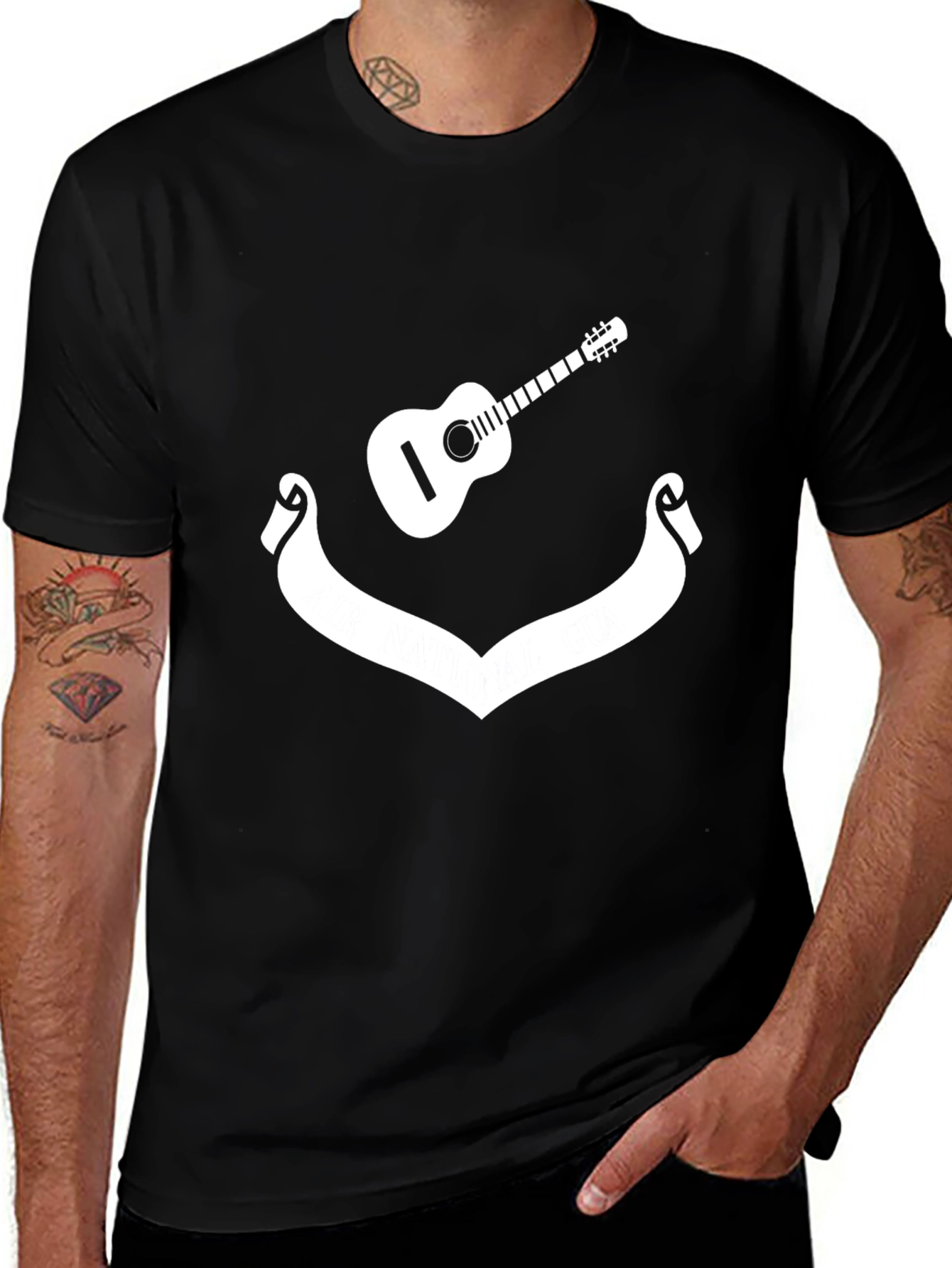 Guitar & Banner Graphic Tee - Black